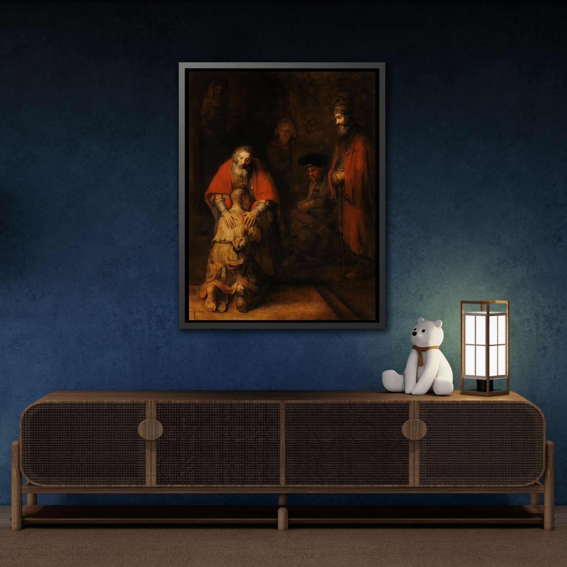 Rembrandt Return of Prodigal Son - Framed Canvas Wall Art Prints