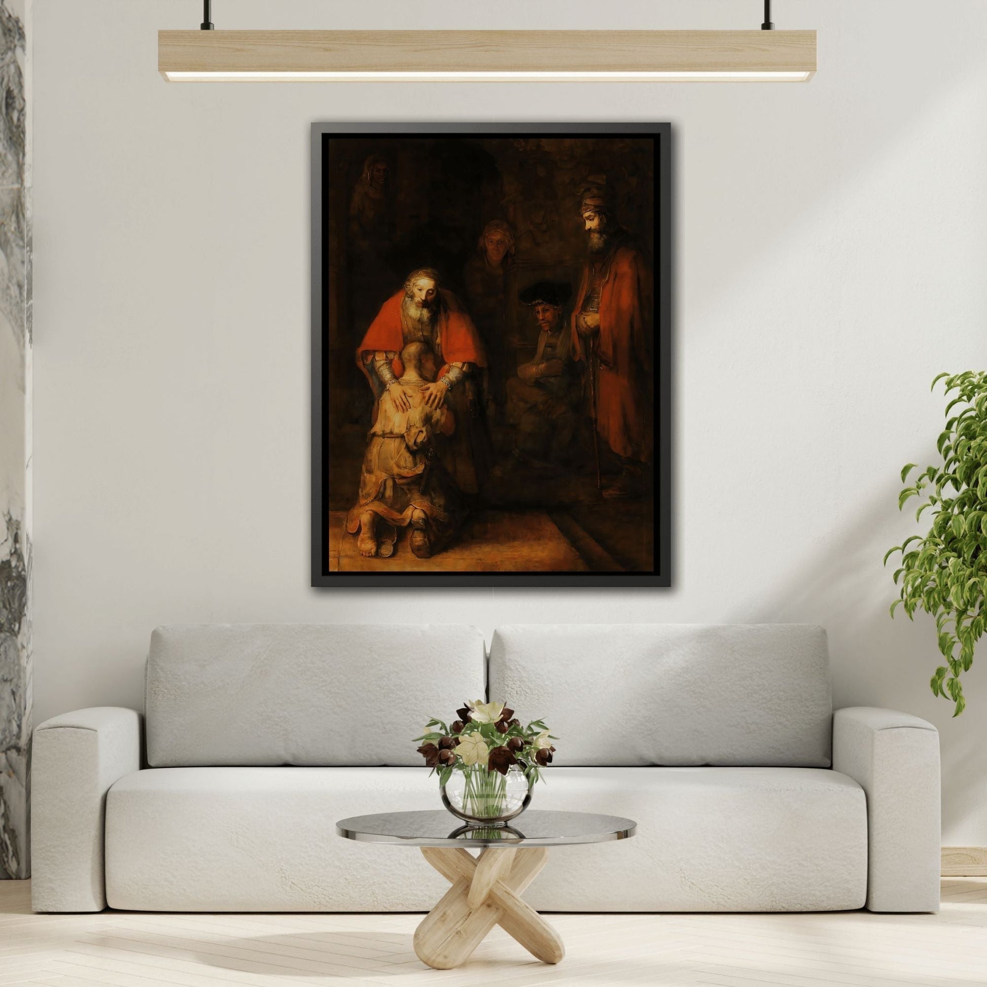 Rembrandt Return of Prodigal Son - Framed Canvas Wall Art Prints