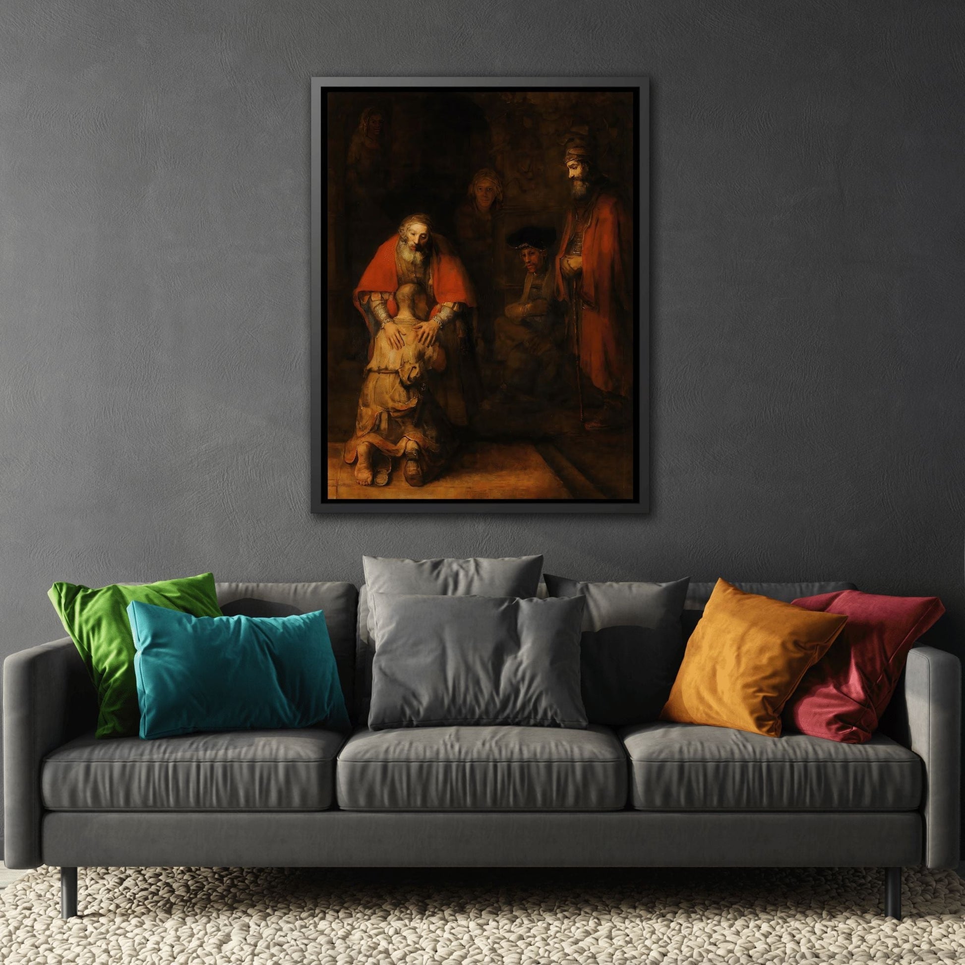 Rembrandt Return of Prodigal Son - Framed Canvas Wall Art Prints