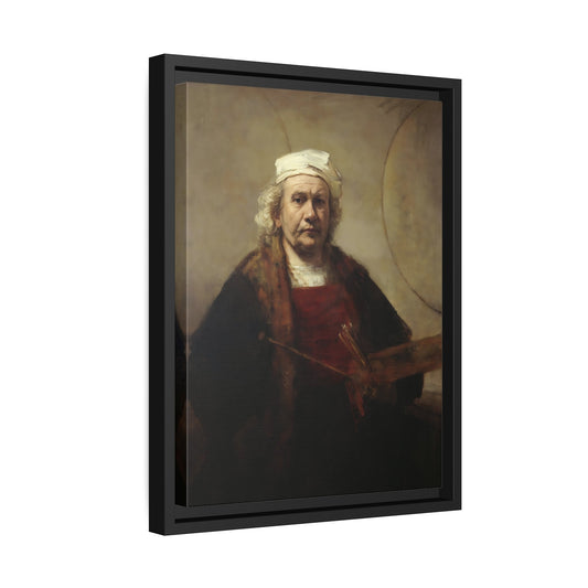 Rembrandt Self-Portrait with Two Circles - Framed Canvas Art Reproduction