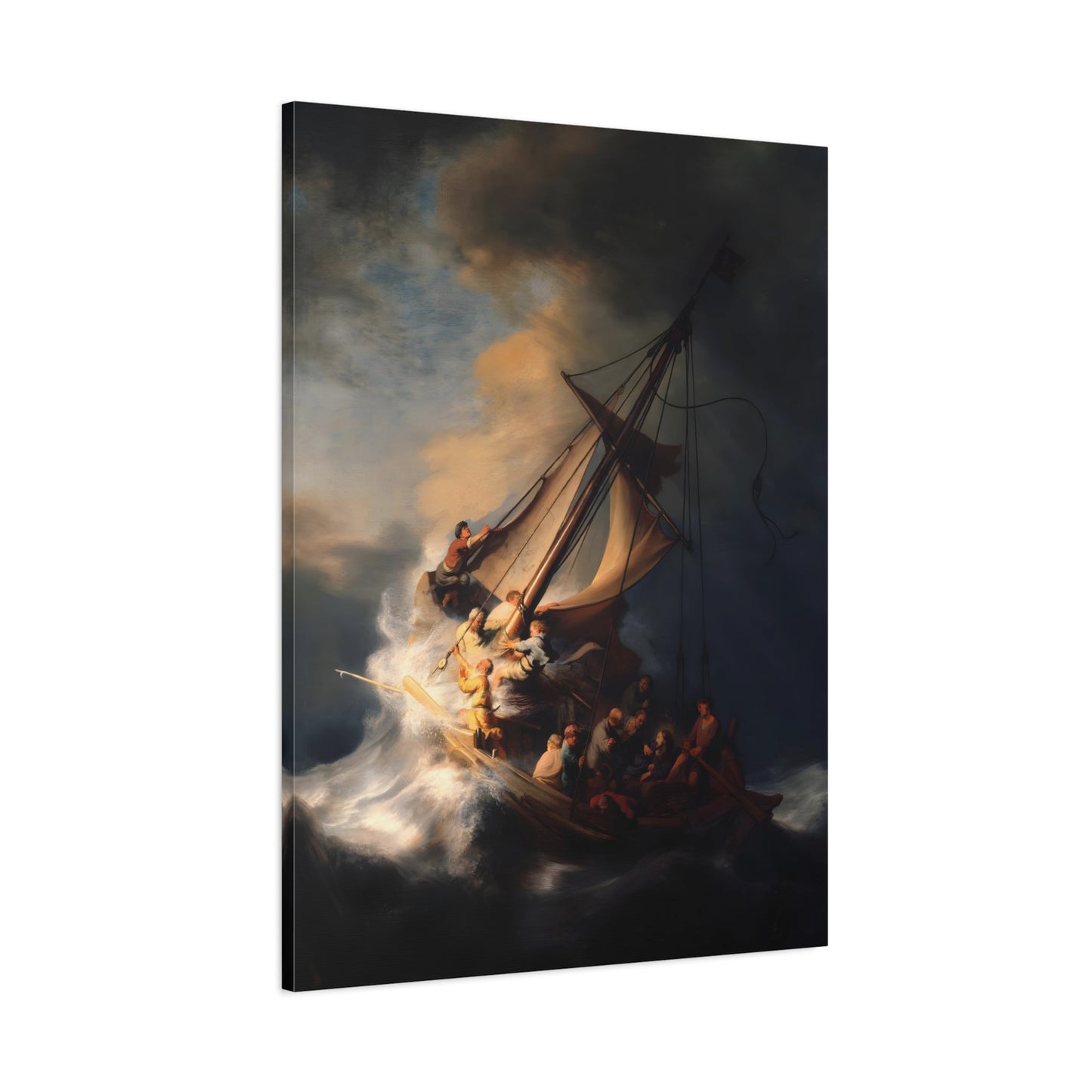 Rembrandt Storm Sea of Galilee - Canvas Wall Art Print Reproduction