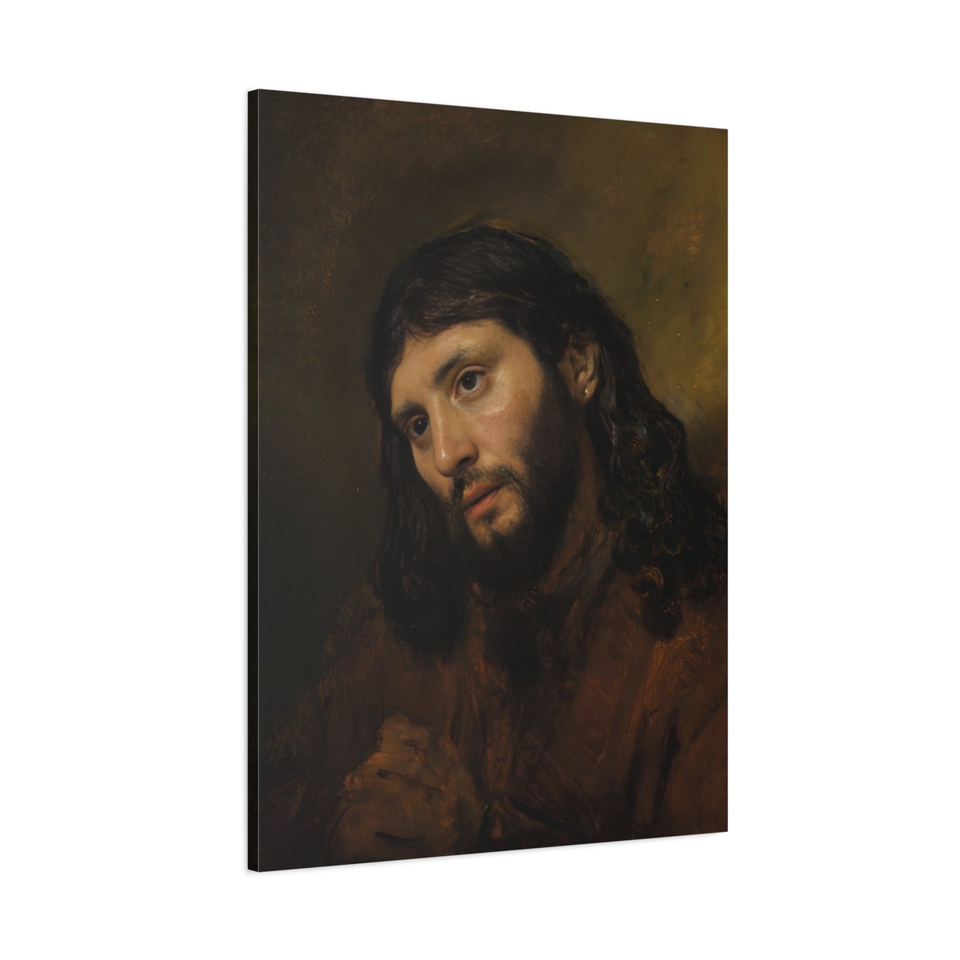 Rembrandt Study of the Head and Clasped Hands - Canvas Wall Art Print