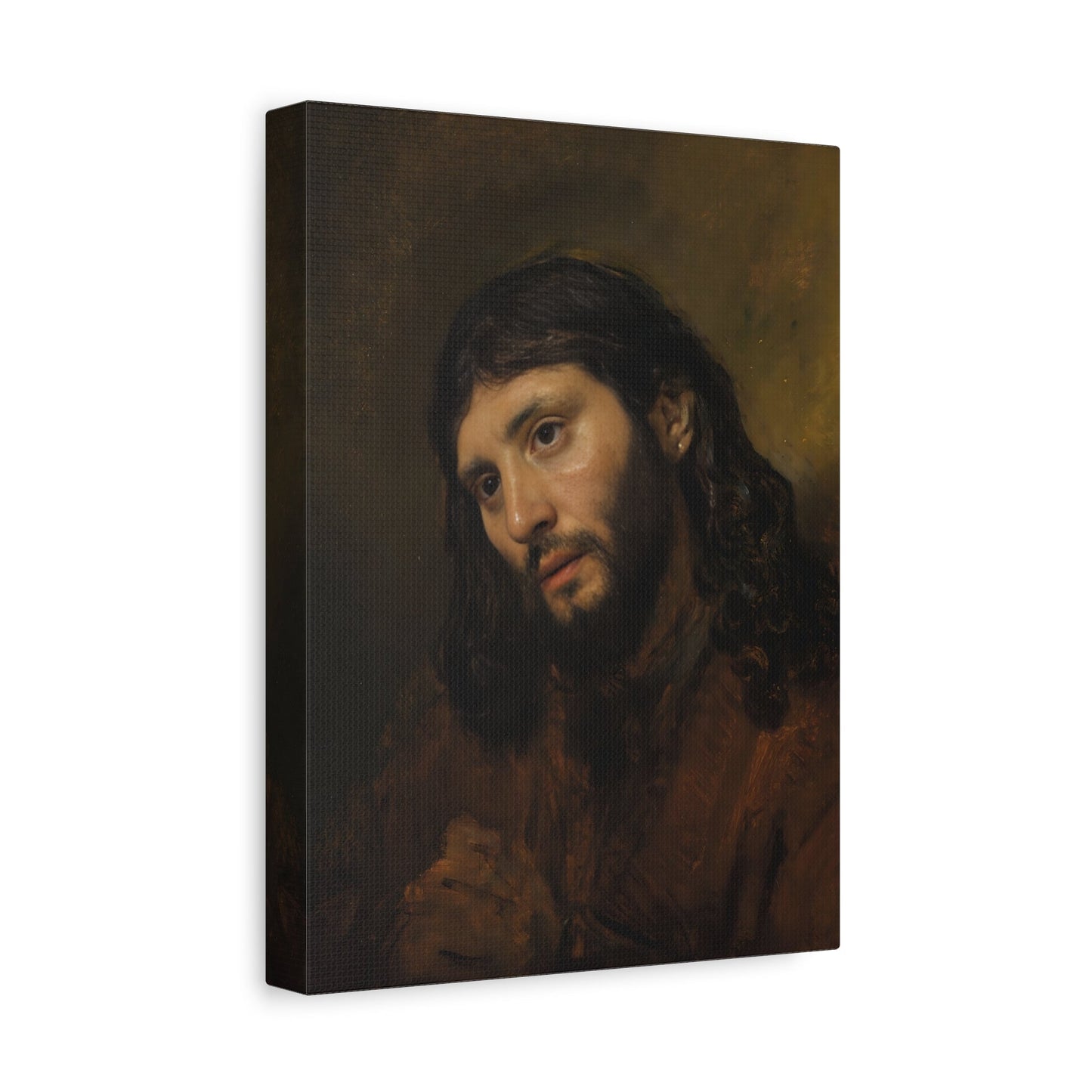 Rembrandt Study of the Head and Clasped Hands - Canvas Wall Art Print