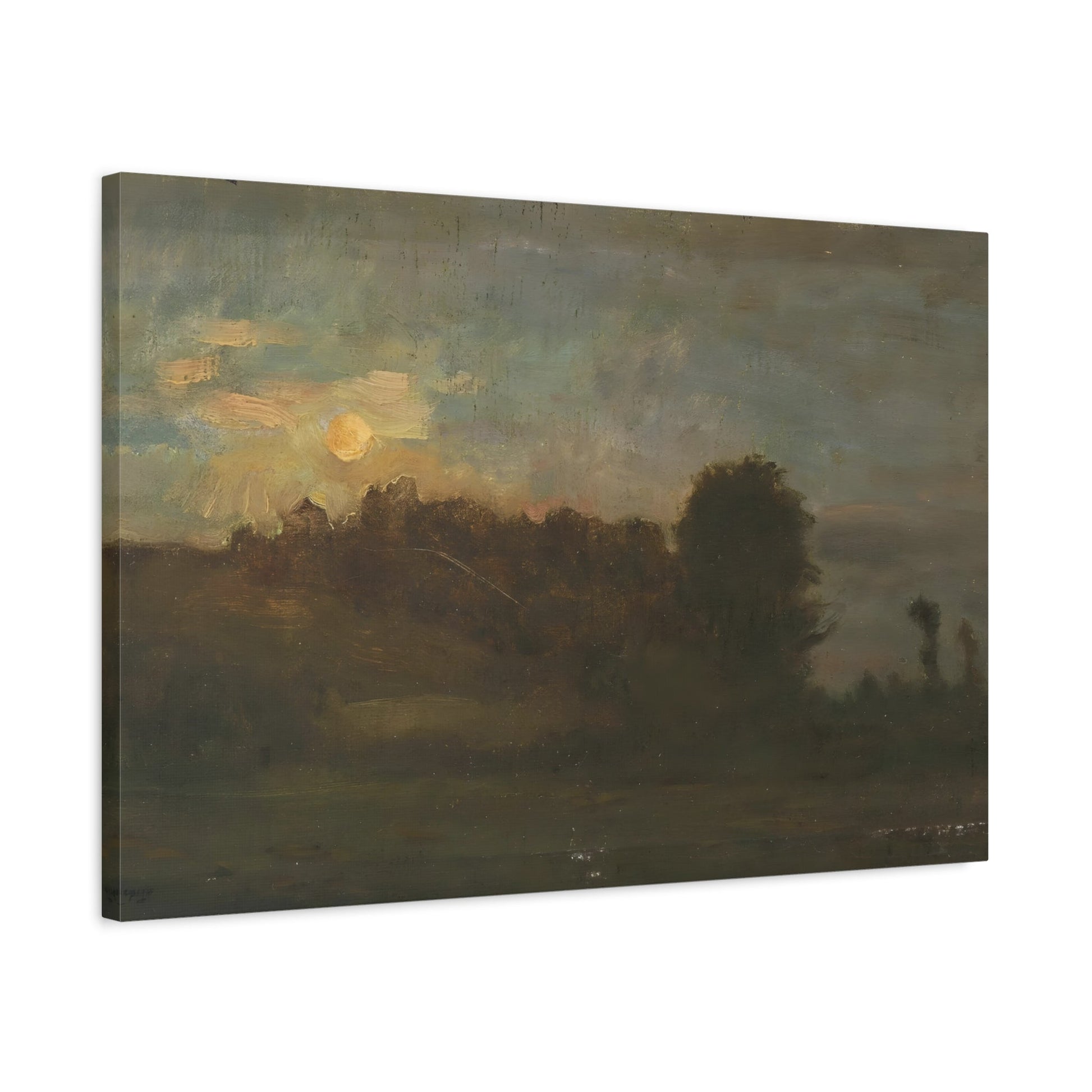 River Banks Canvas Wall Art Print - Classic French Landscape Painting for Home Decor