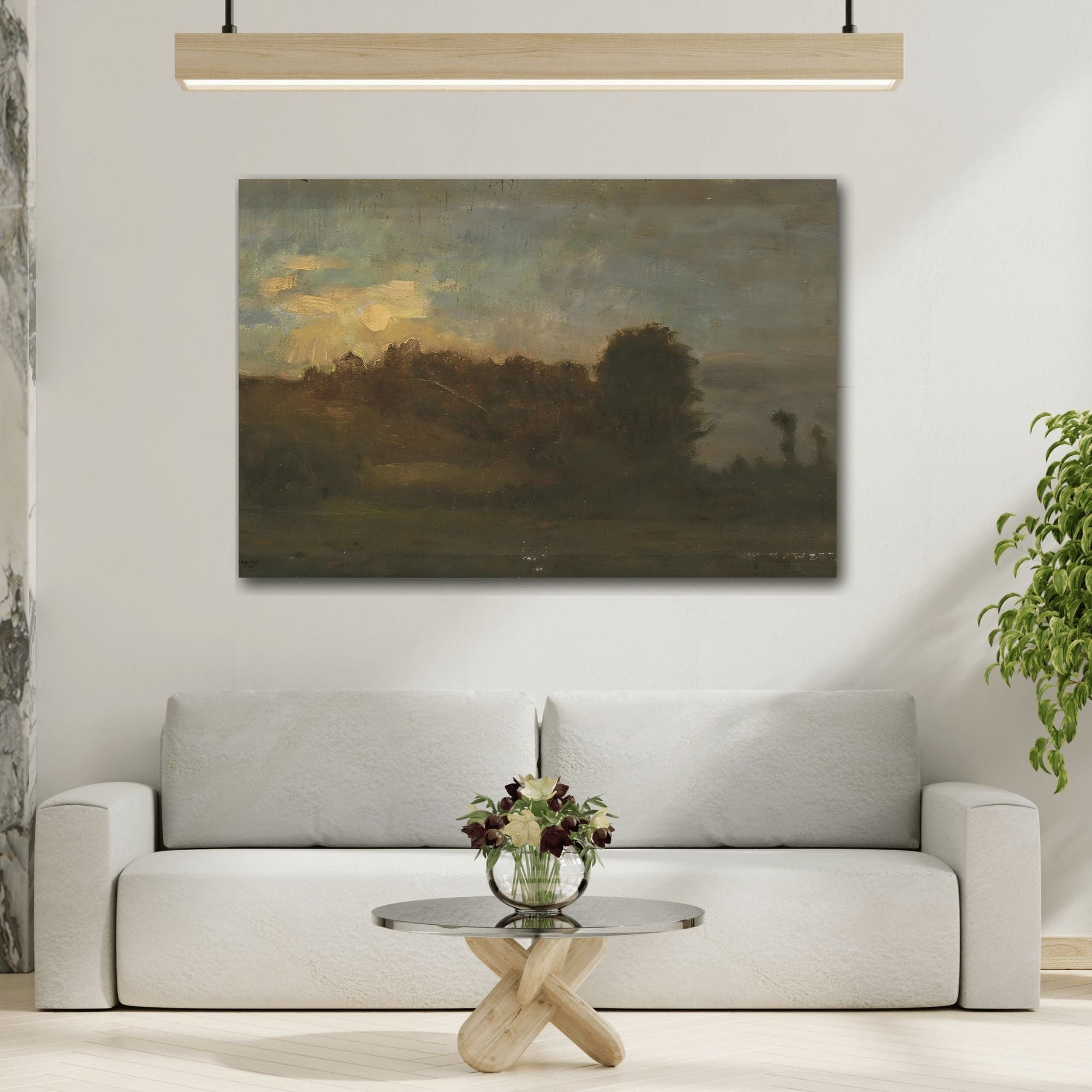 River Banks Canvas Wall Art Print - Classic French Landscape Painting for Home Decor