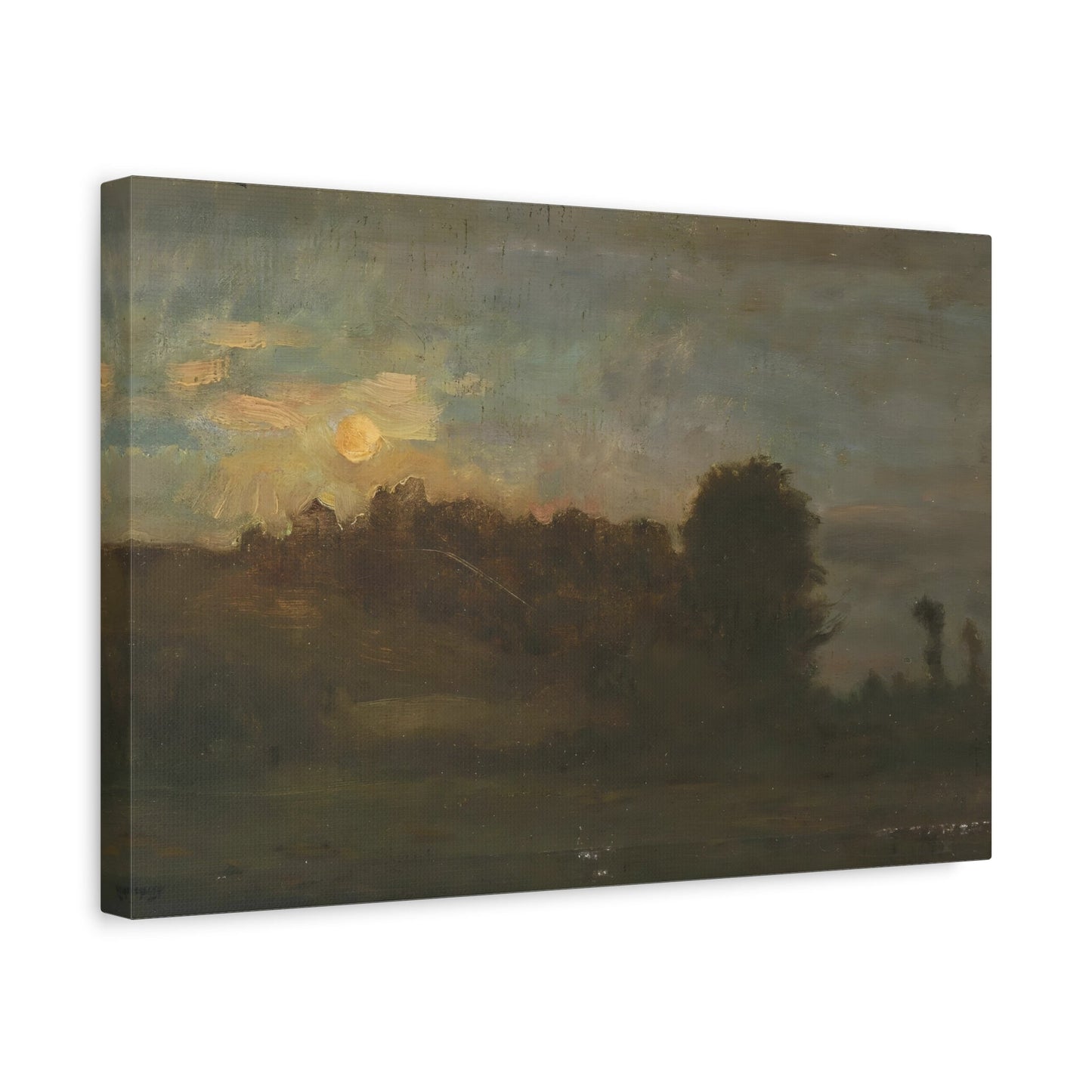 River Banks Canvas Wall Art Print - Classic French Landscape Painting for Home Decor