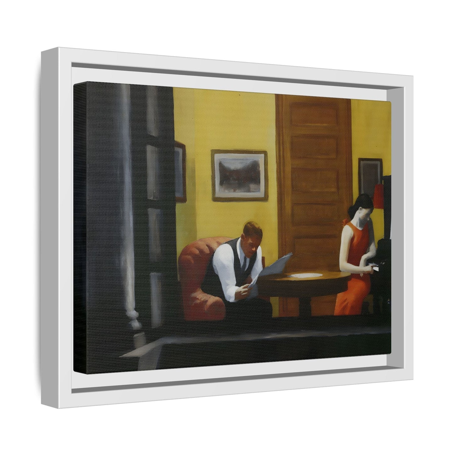 Room in New York Hopper Canvas Print - Large Framed Wall Art Painting Reproduction