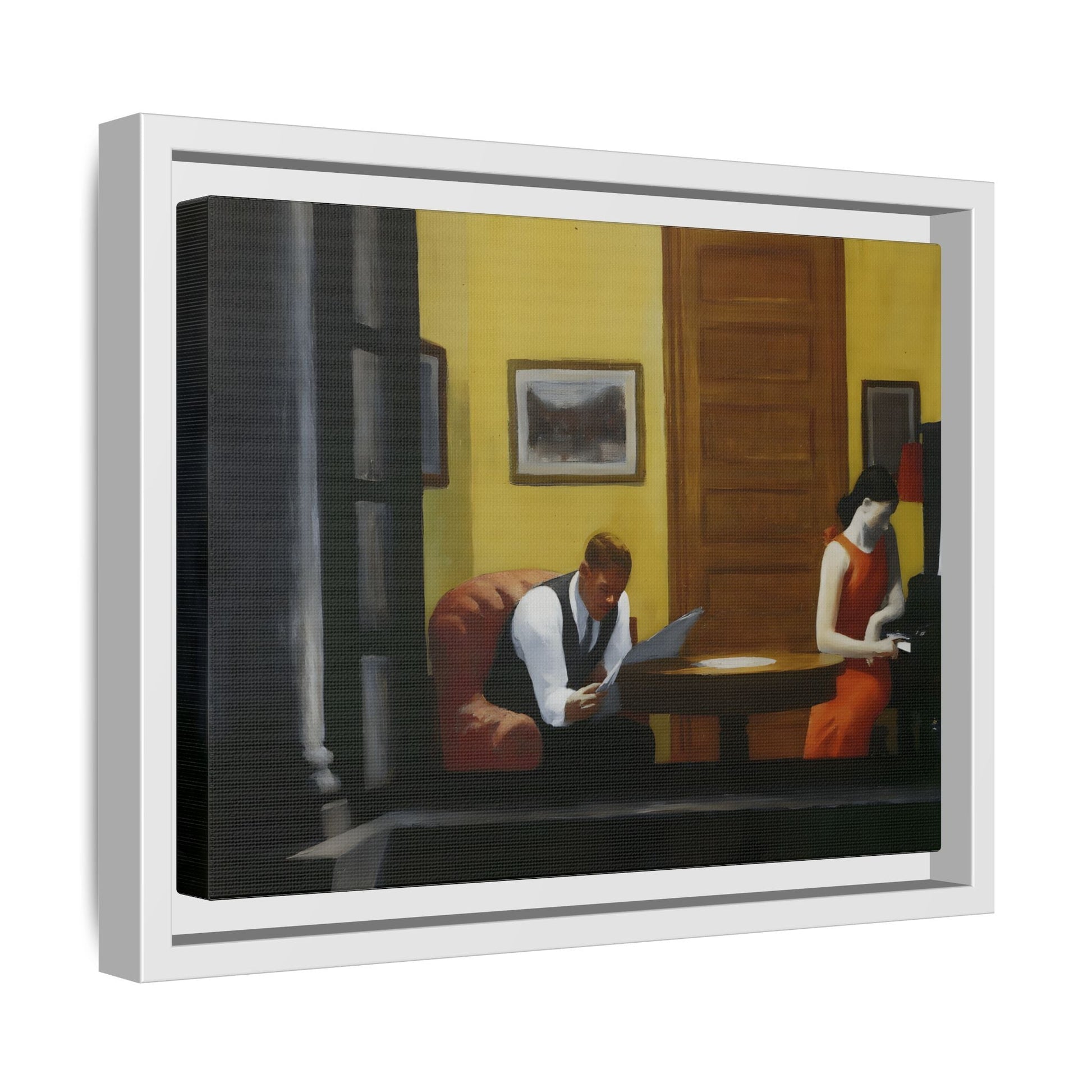 Room in New York Hopper Canvas Print - Large Framed Wall Art Painting Reproduction