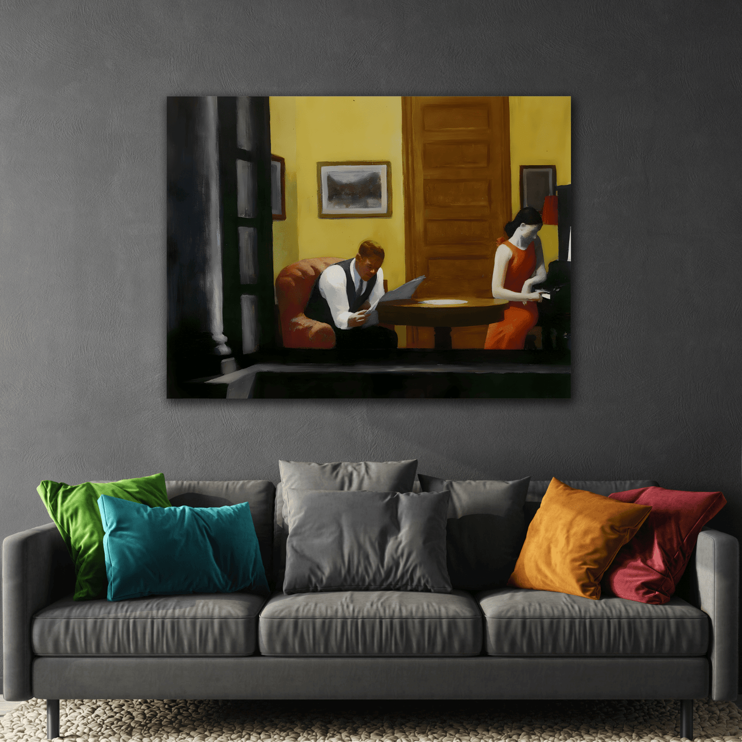 Room in New York Hopper Canvas Wall Art Print