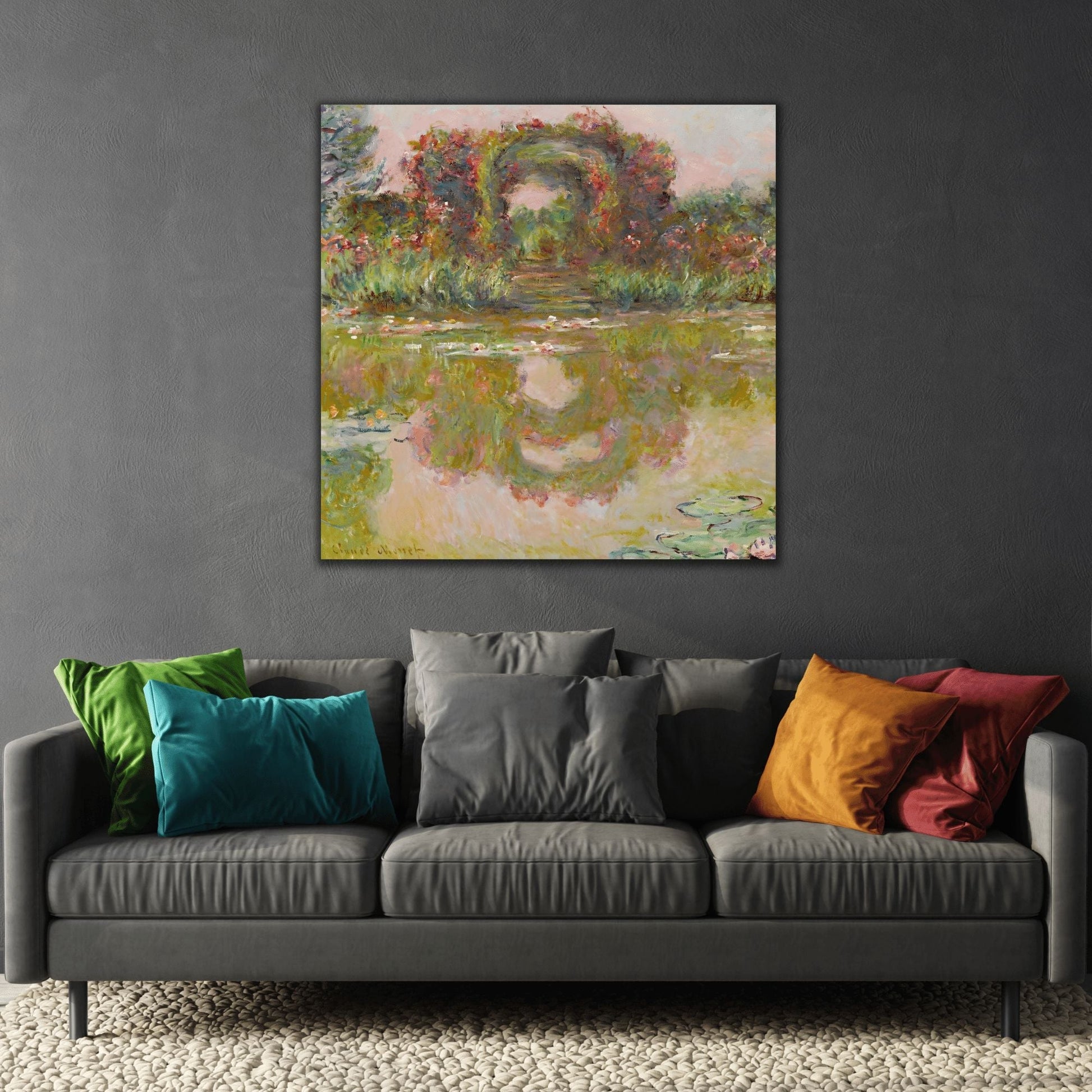 Rose Arches Canvas Wall Art Print - Square Claude Monet Prints Reproduction