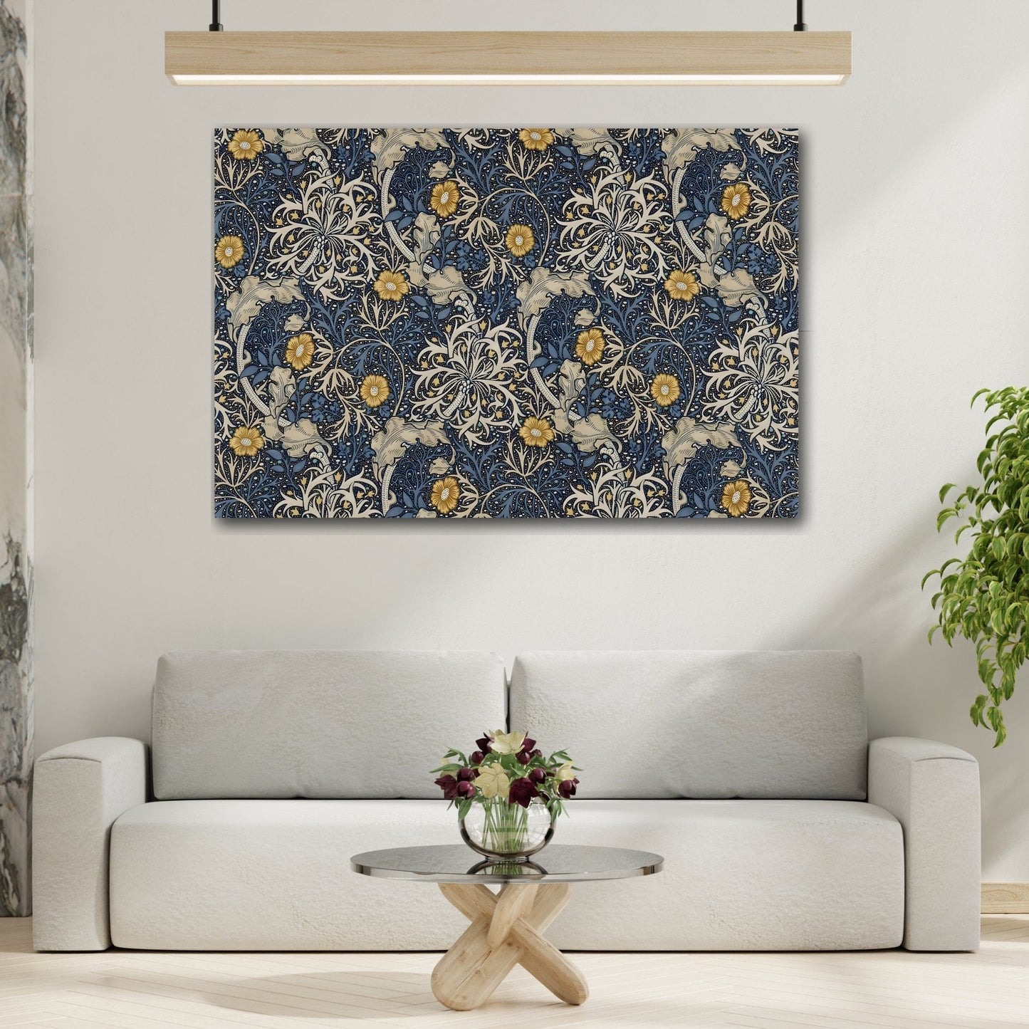 Seaweed Harmony Canvas Art - Vintage William Morris Maritime Elegant Design