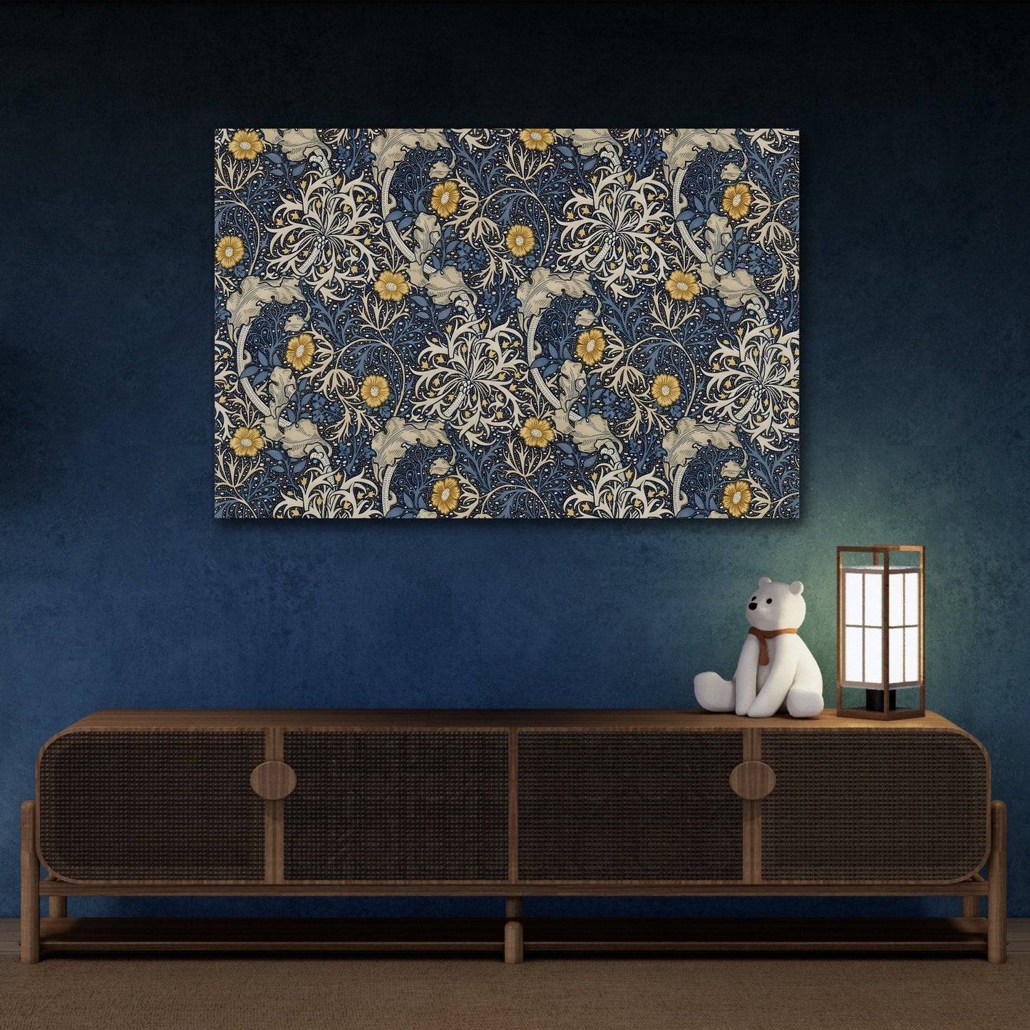 Seaweed Harmony Canvas Art - Vintage William Morris Maritime Elegant Design