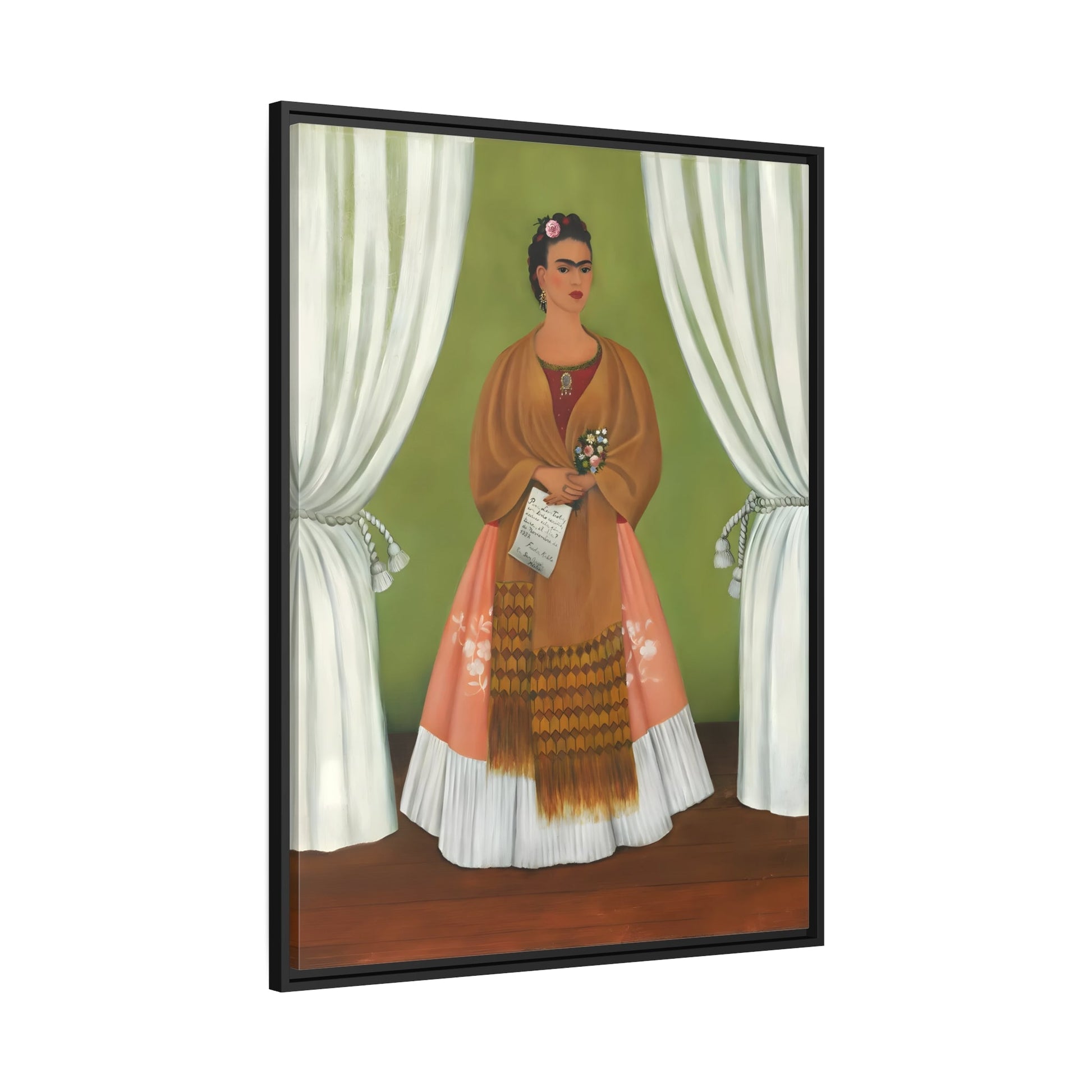 Self Portrait Canvas Wall Art Print - Famous Mexican Painting Artwork Kahlo Reproduction