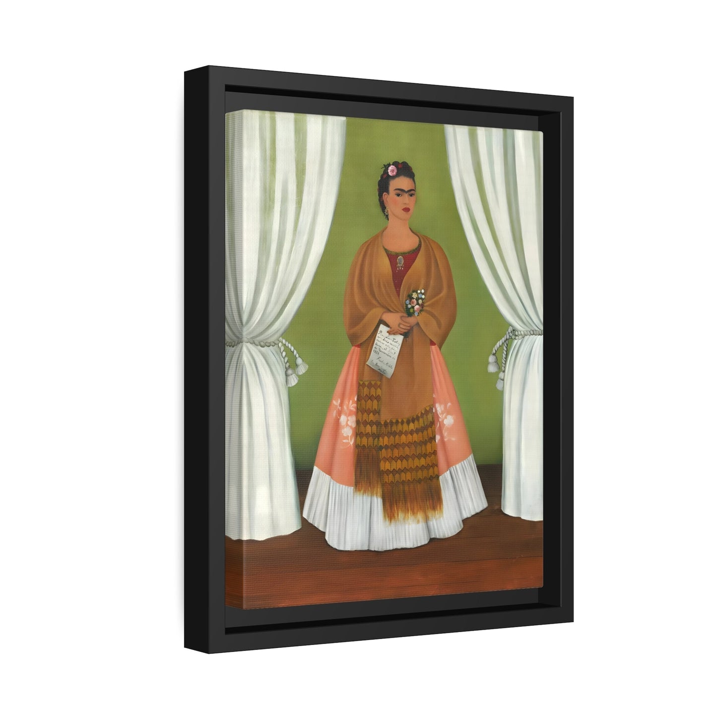 Self Portrait Canvas Wall Art Print - Famous Mexican Painting Artwork Kahlo Reproduction