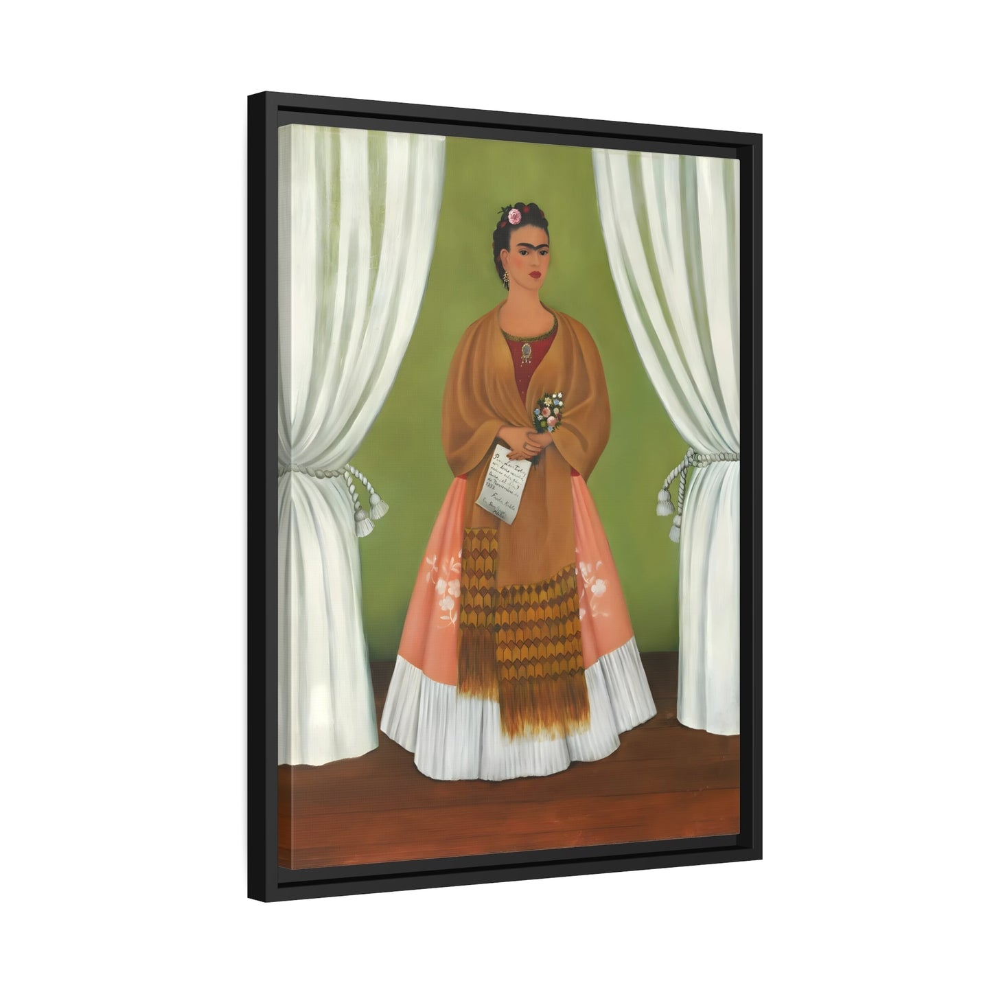 Self Portrait Canvas Wall Art Print - Famous Mexican Painting Artwork Kahlo Reproduction