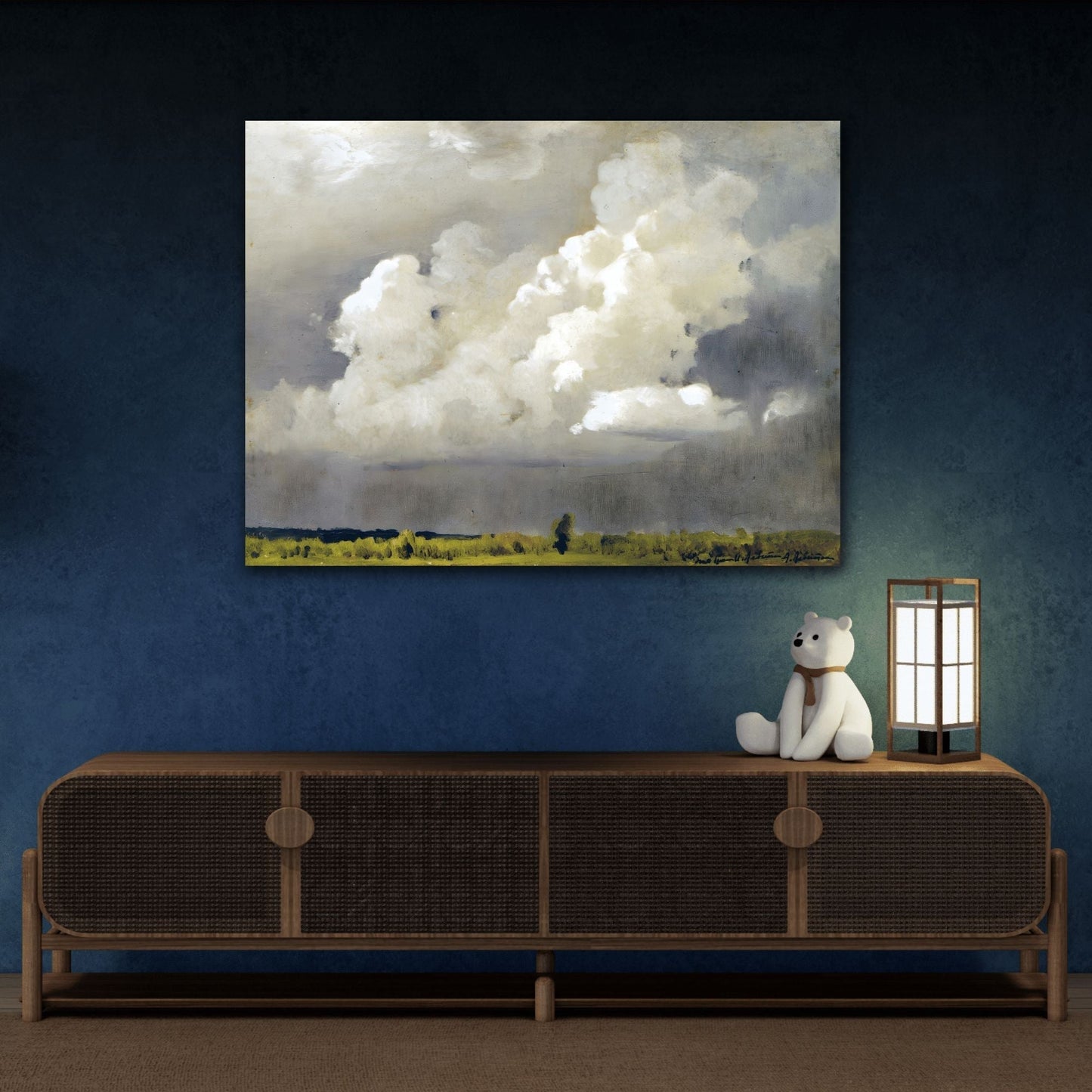 Simon Denis Study of Clouds with a Sunset - Canvas Art Print Cloud Symphony Nature