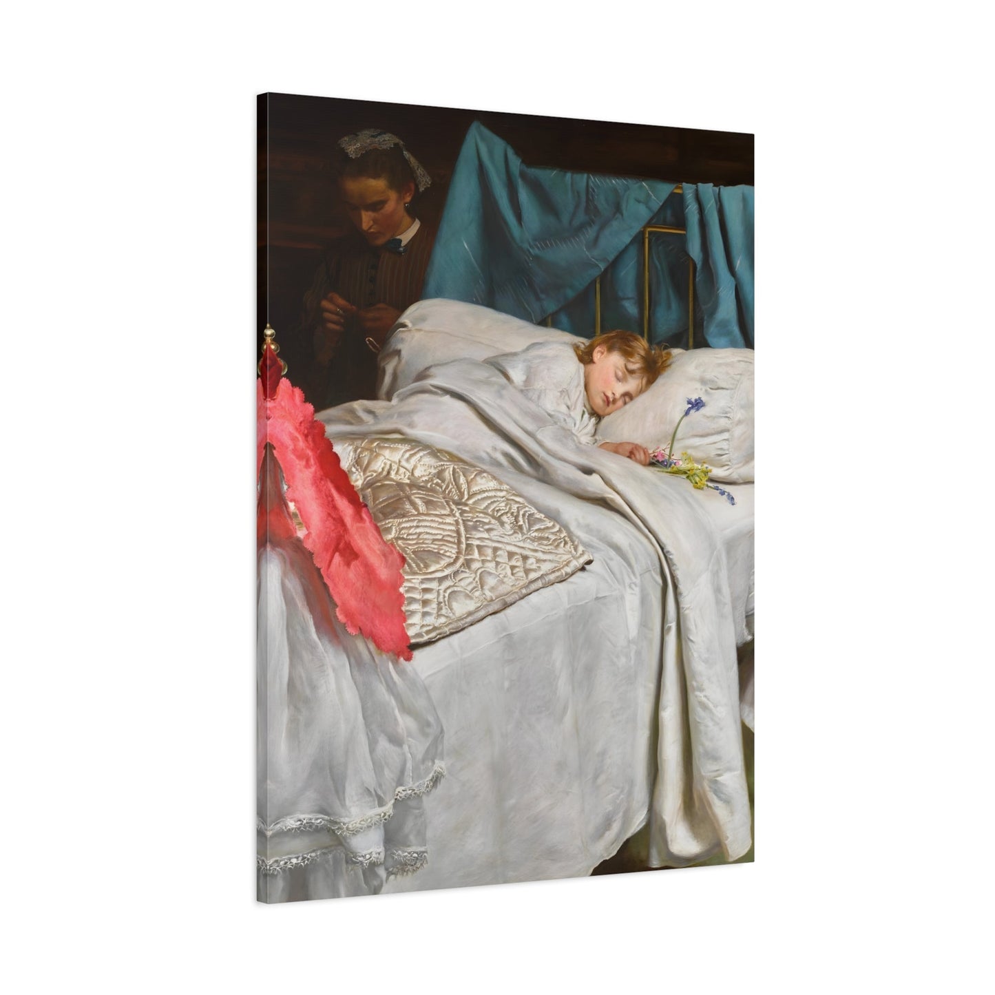 Sir John Everett Millais Sleeping - Canvas Wall Art Print Reproduction