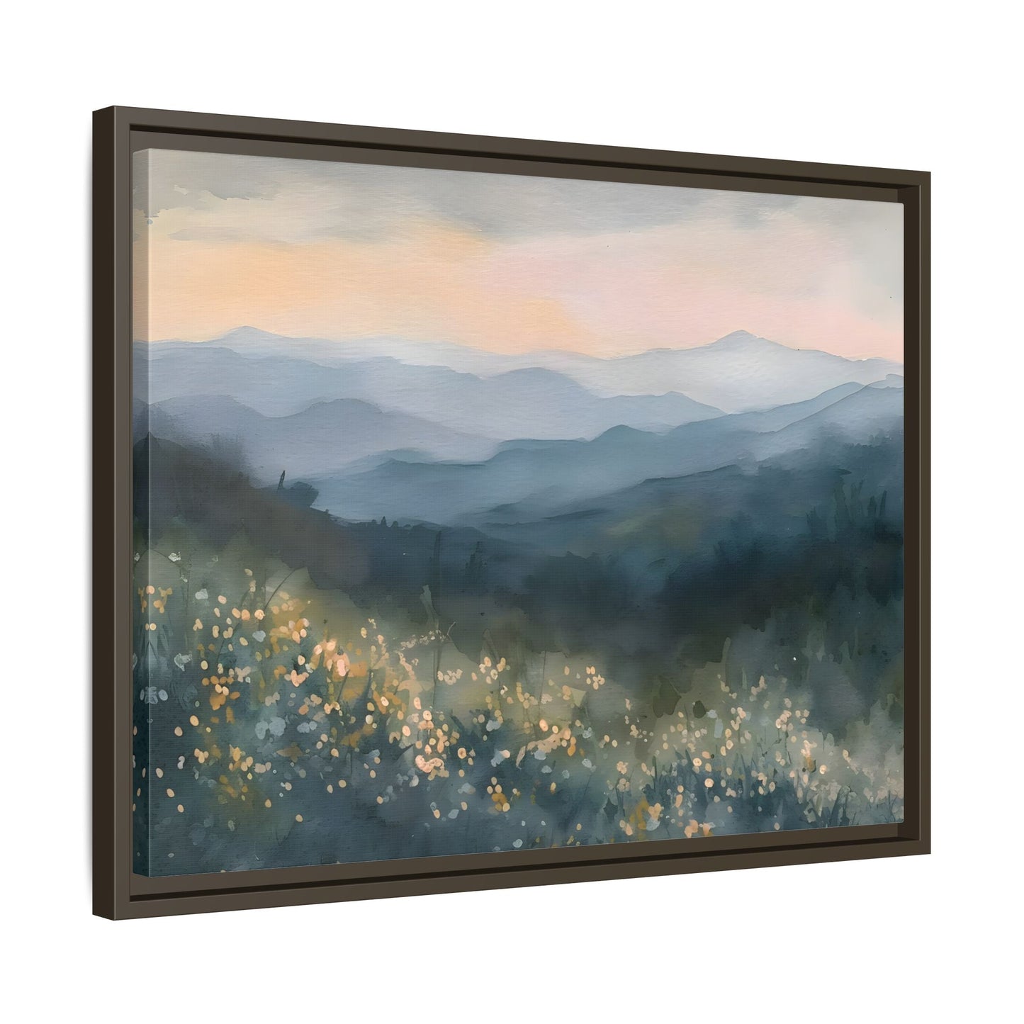 Spring Flowers Watercolor Smoky Mountains Wal Art Canvas Print