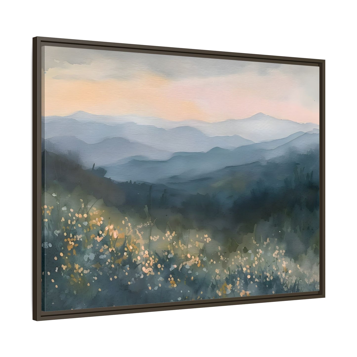 Spring Flowers Watercolor Smoky Mountains Wal Art Canvas Print