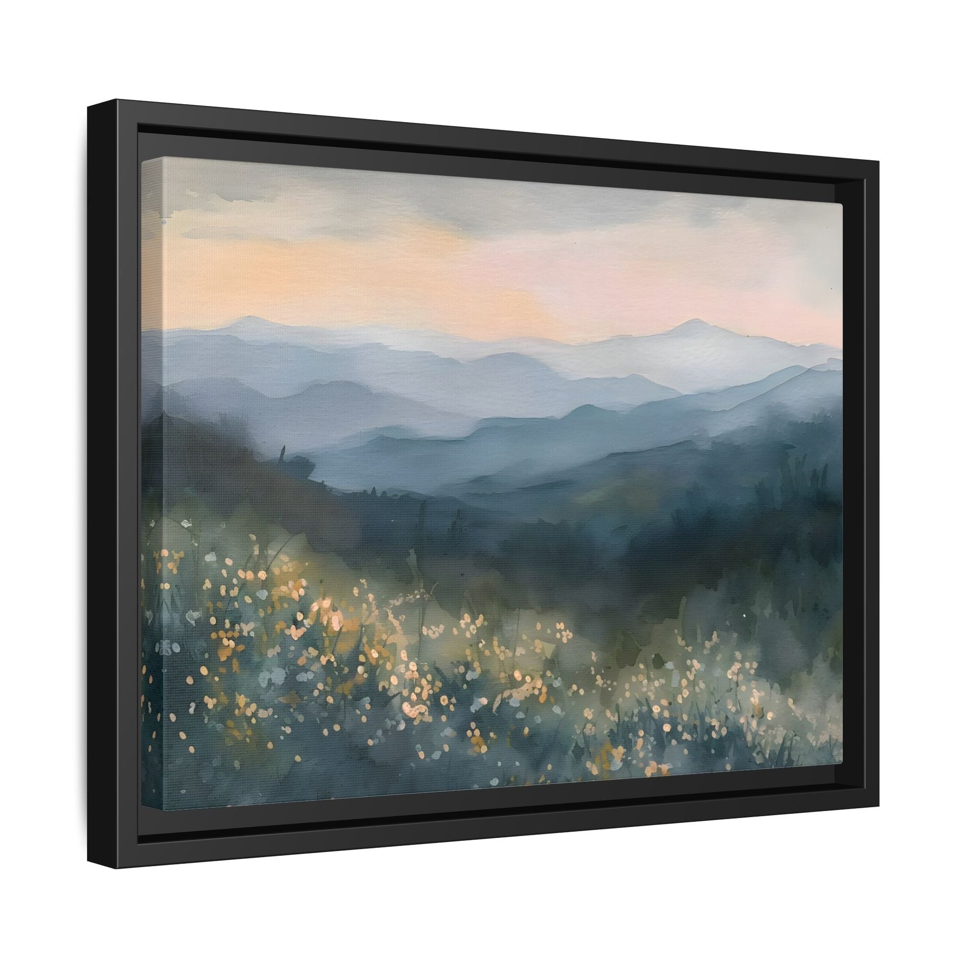 Spring Flowers Watercolor Smoky Mountains Wal Art Canvas Print