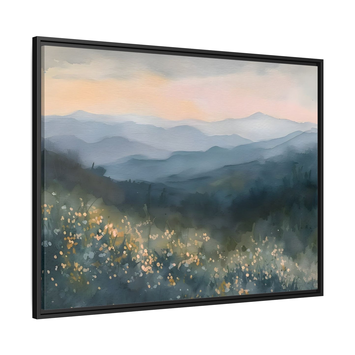 Spring Flowers Watercolor Smoky Mountains Wal Art Canvas Print