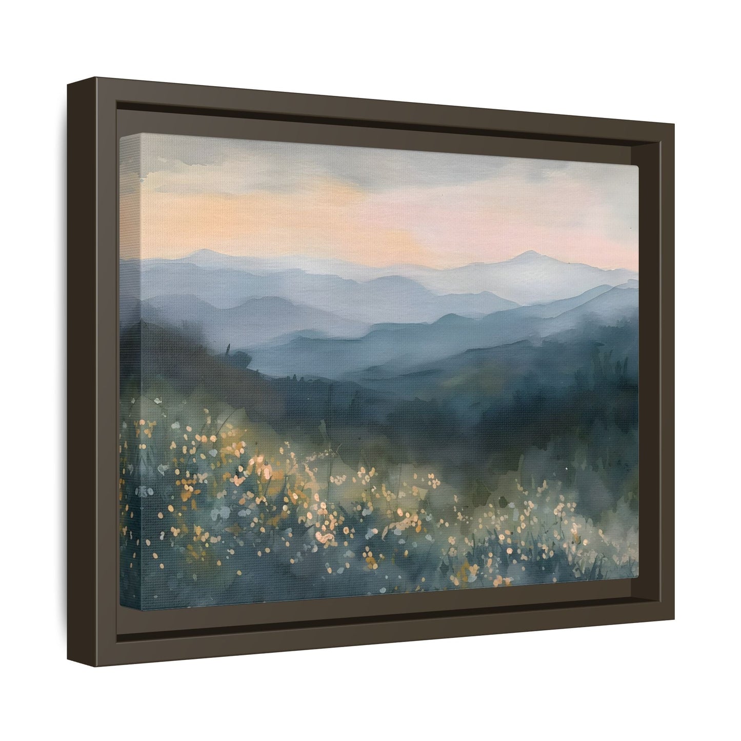 Spring Flowers Watercolor Smoky Mountains Wal Art Canvas Print