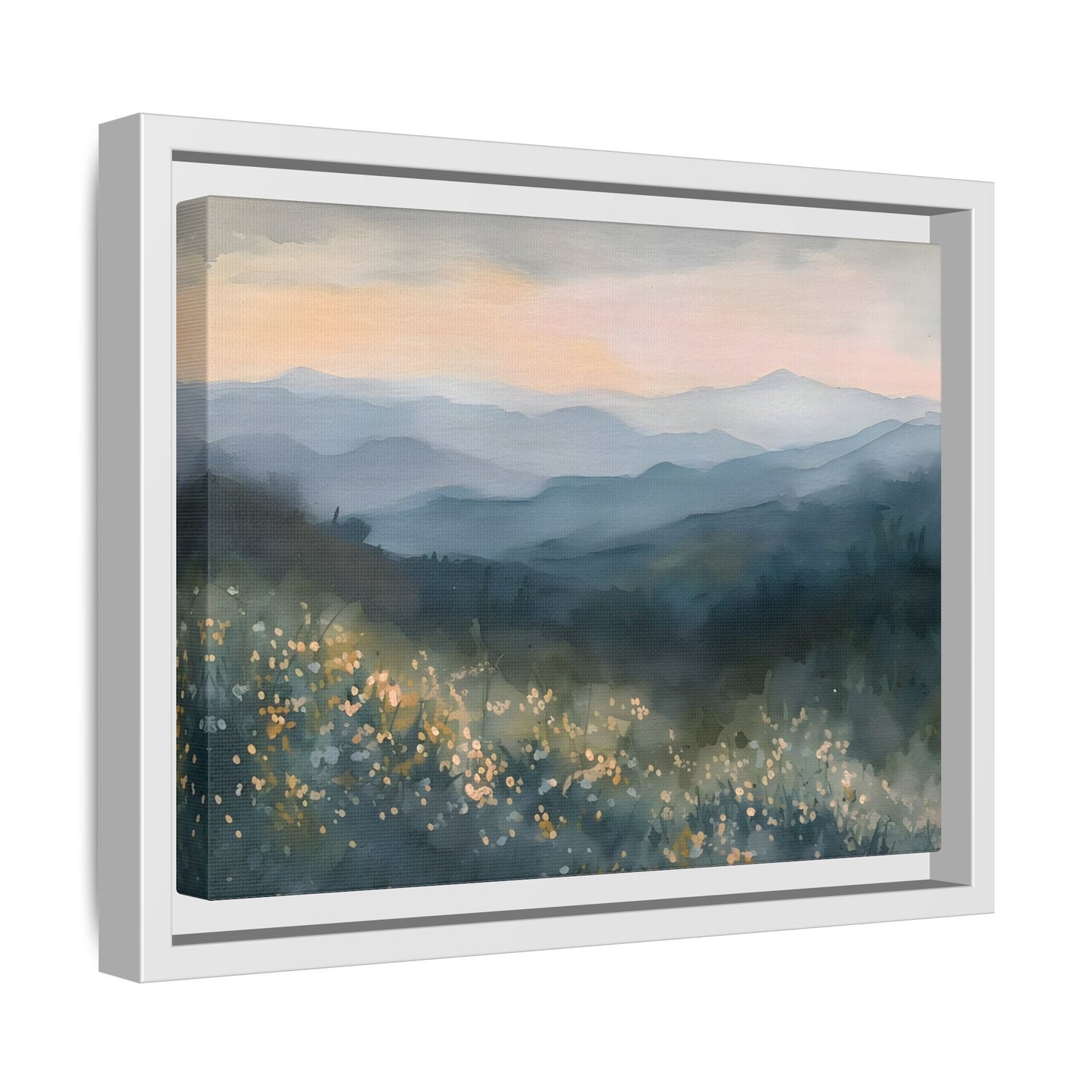 Spring Flowers Watercolor Smoky Mountains Wal Art Canvas Print