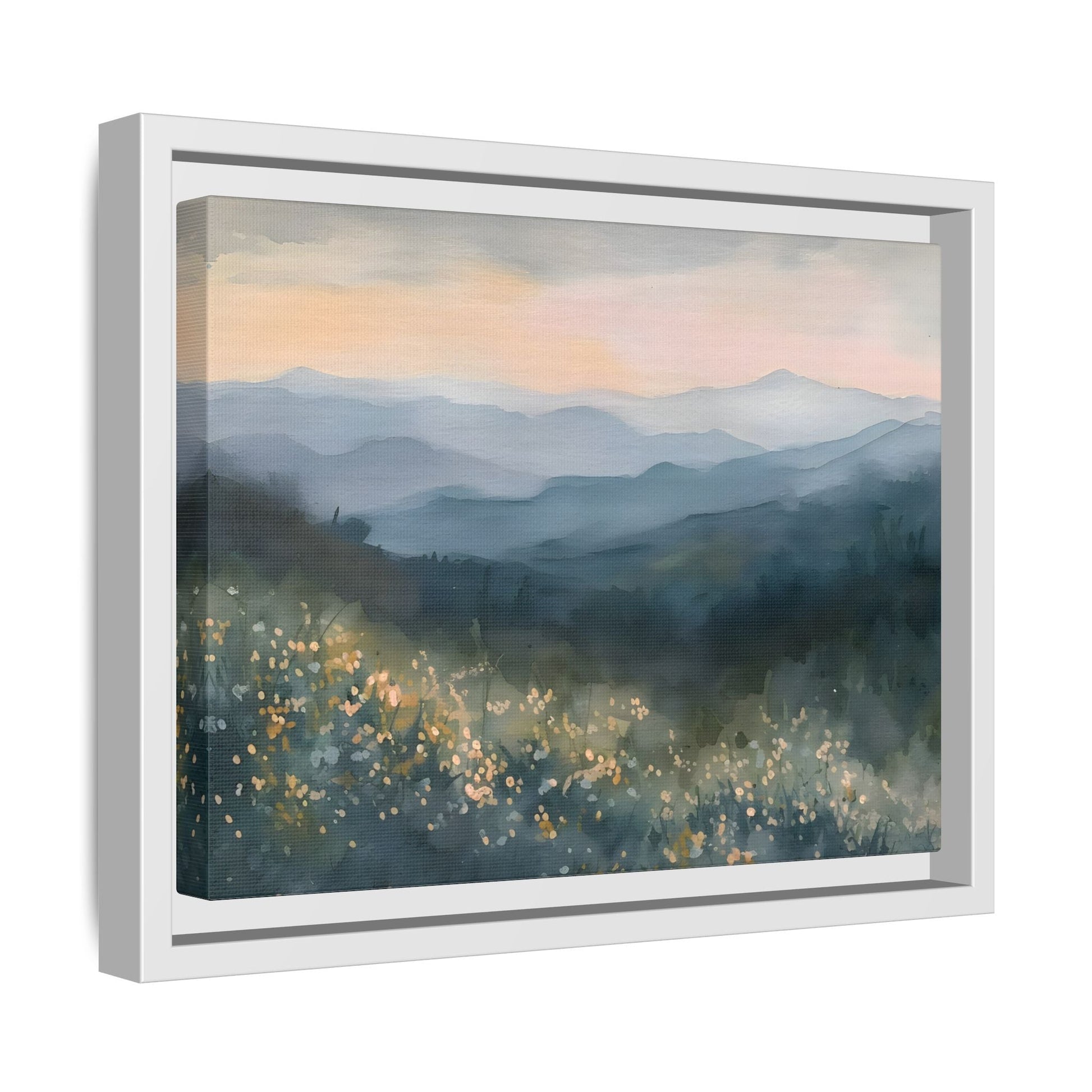 Spring Flowers Watercolor Smoky Mountains Wal Art Canvas Print