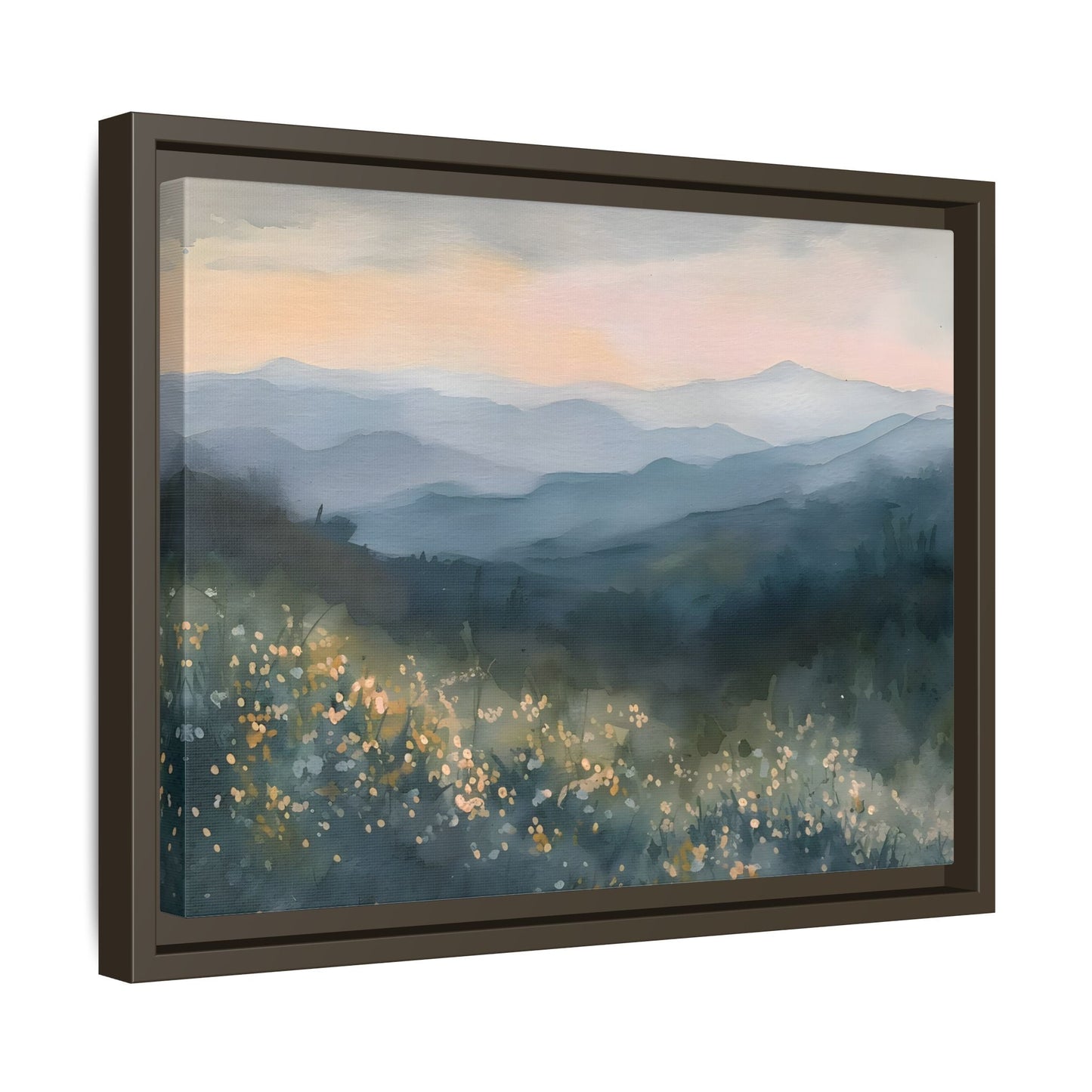 Spring Flowers Watercolor Smoky Mountains Wal Art Canvas Print