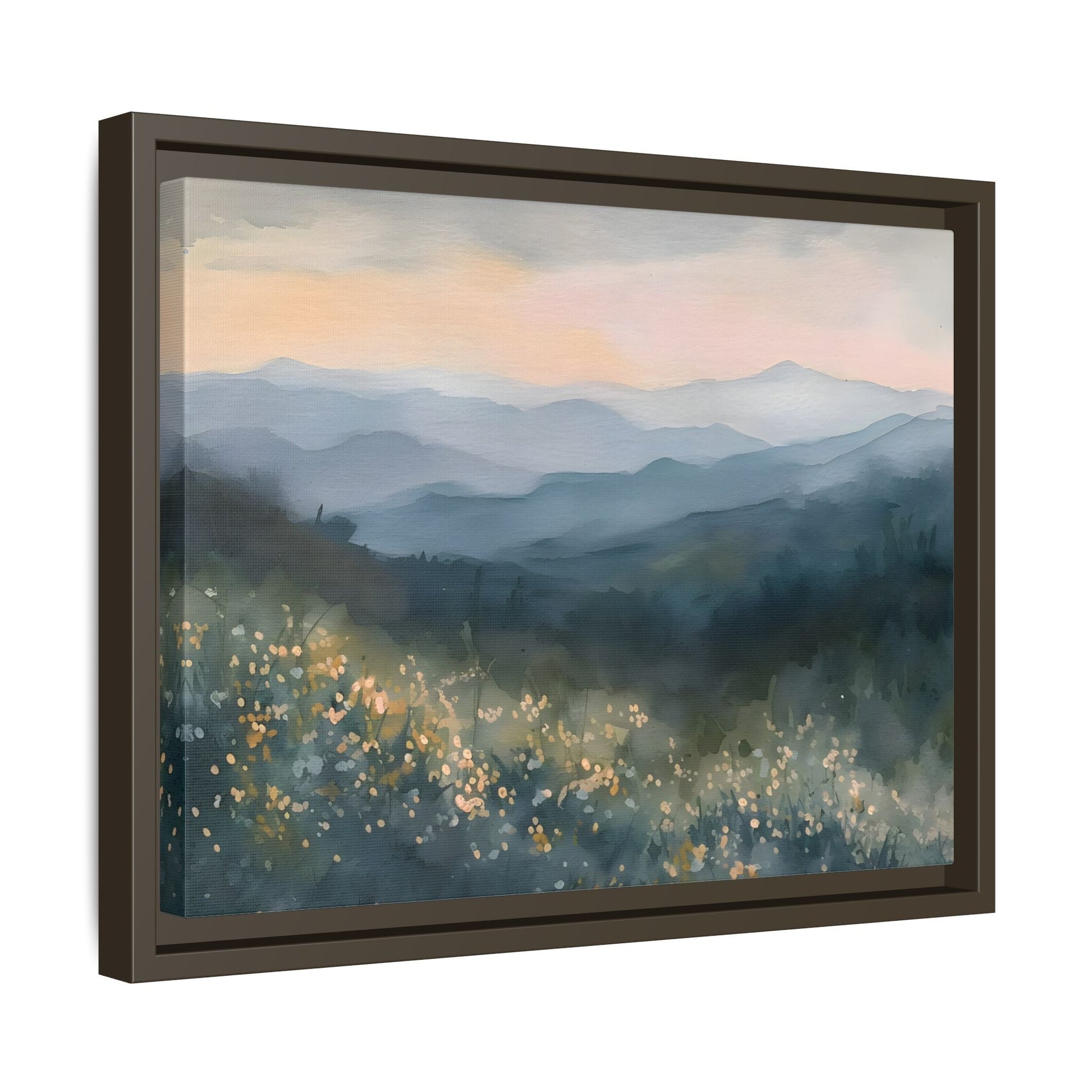 Spring Flowers Watercolor Smoky Mountains Wal Art Canvas Print