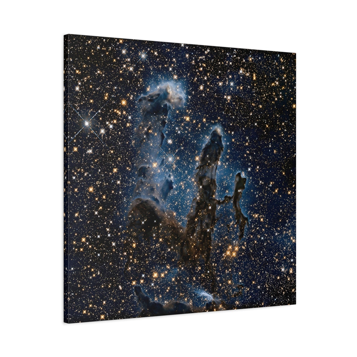 Square Framed NASA Canvas Prints - Hubble Captures Iconic Pillars of Creation in Deep Space Wall Art