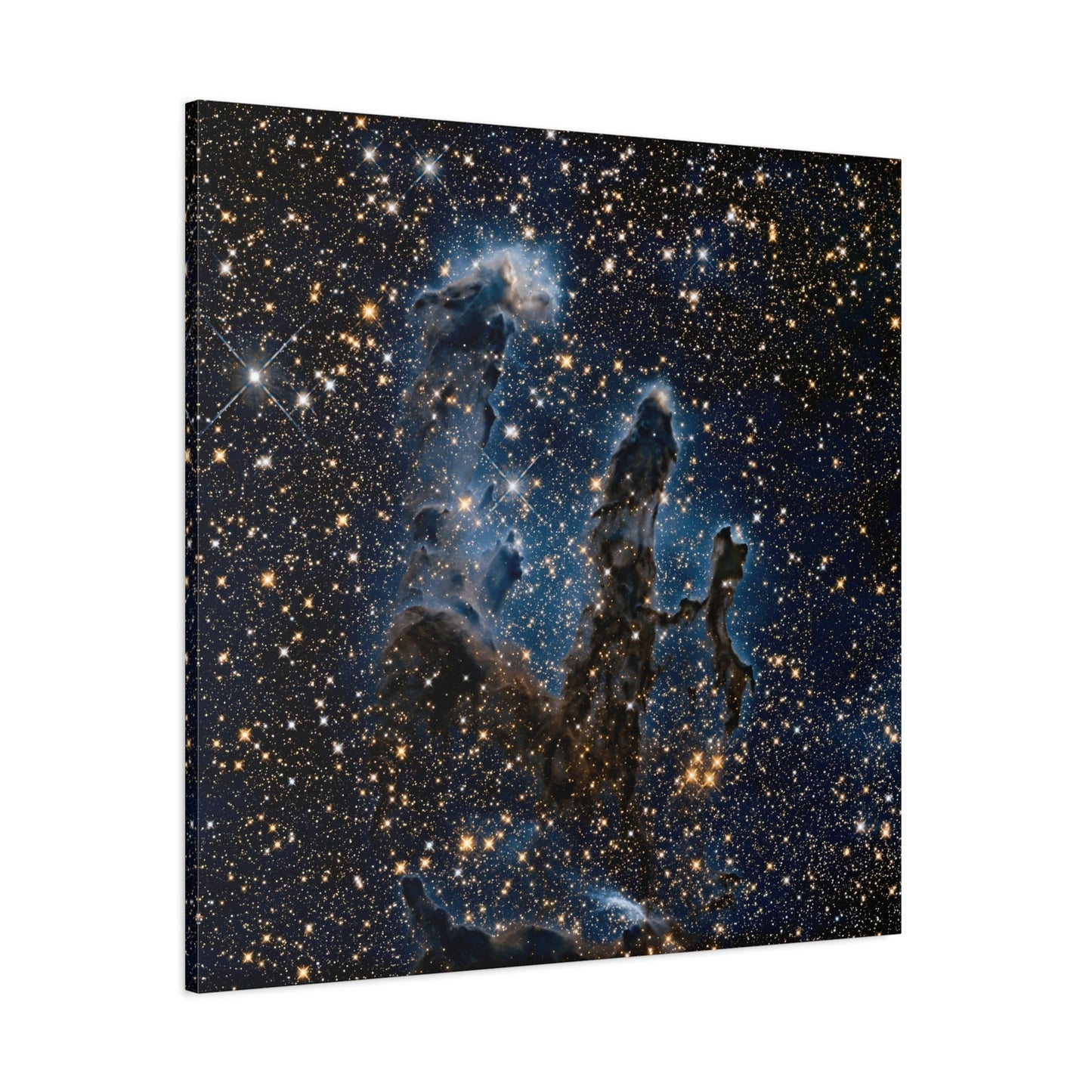 Square Framed NASA Canvas Prints - Hubble Captures Iconic Pillars of Creation in Deep Space Wall Art