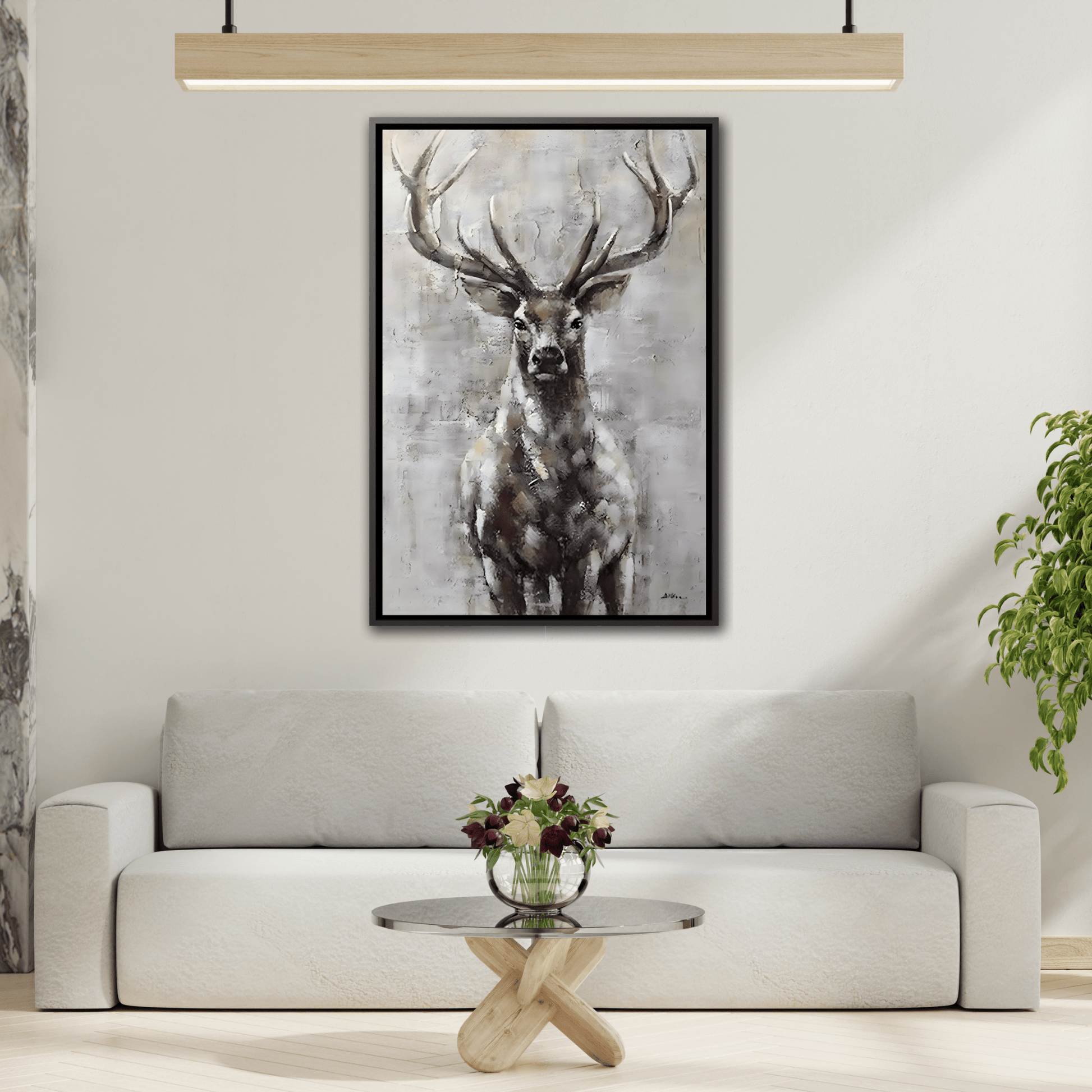 Stunning Framed Deer Canvas Art - Wall Decoration for Rustic Homes
