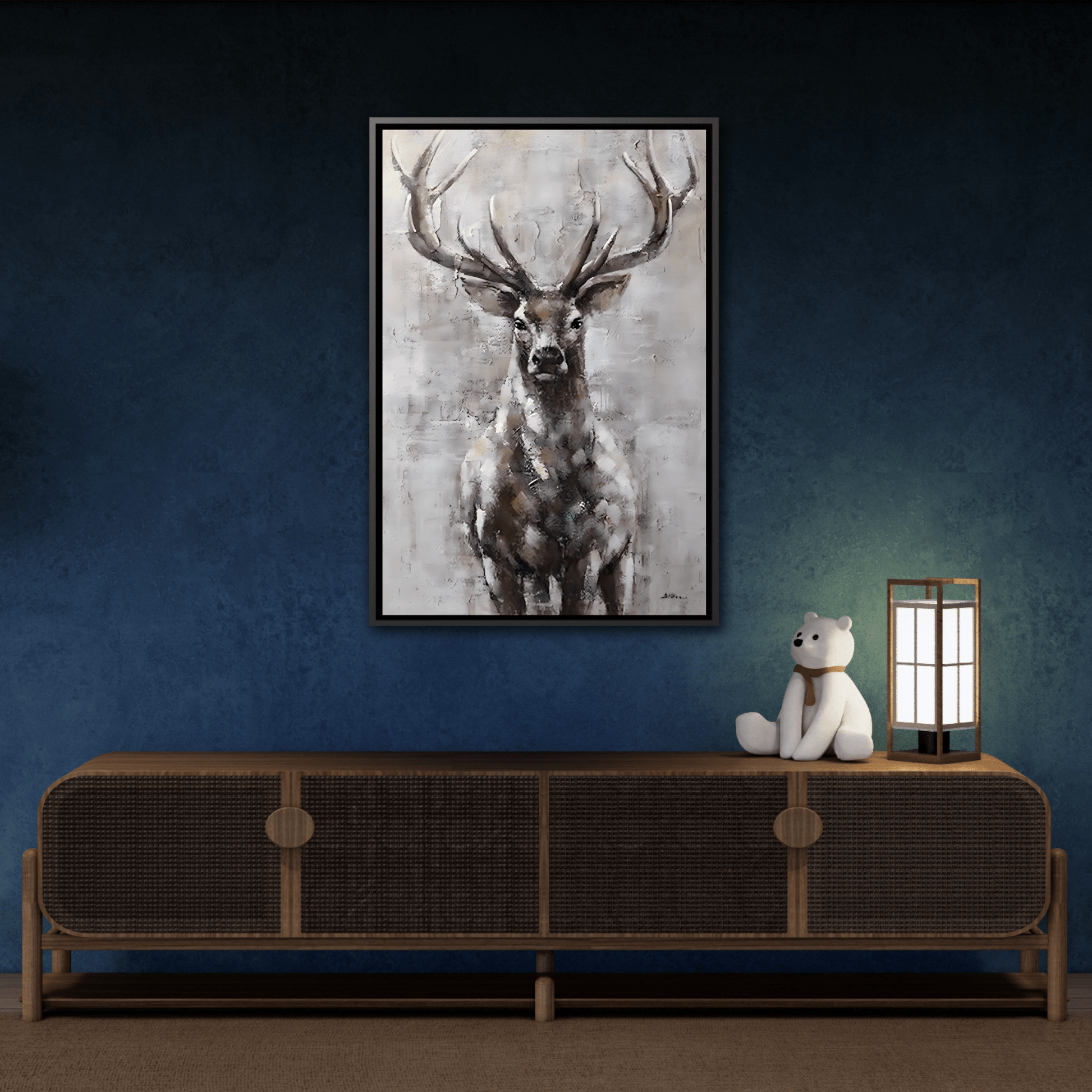 Stunning Framed Deer Canvas Art - Wall Decoration for Rustic Homes