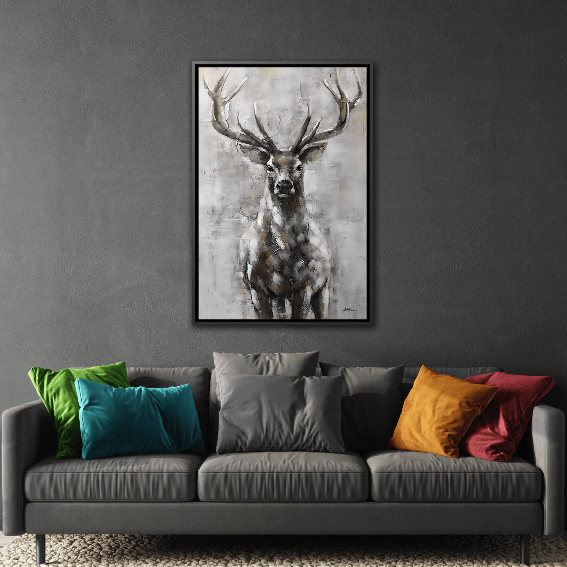 Stunning Framed Deer Canvas Art - Wall Decoration for Rustic Homes