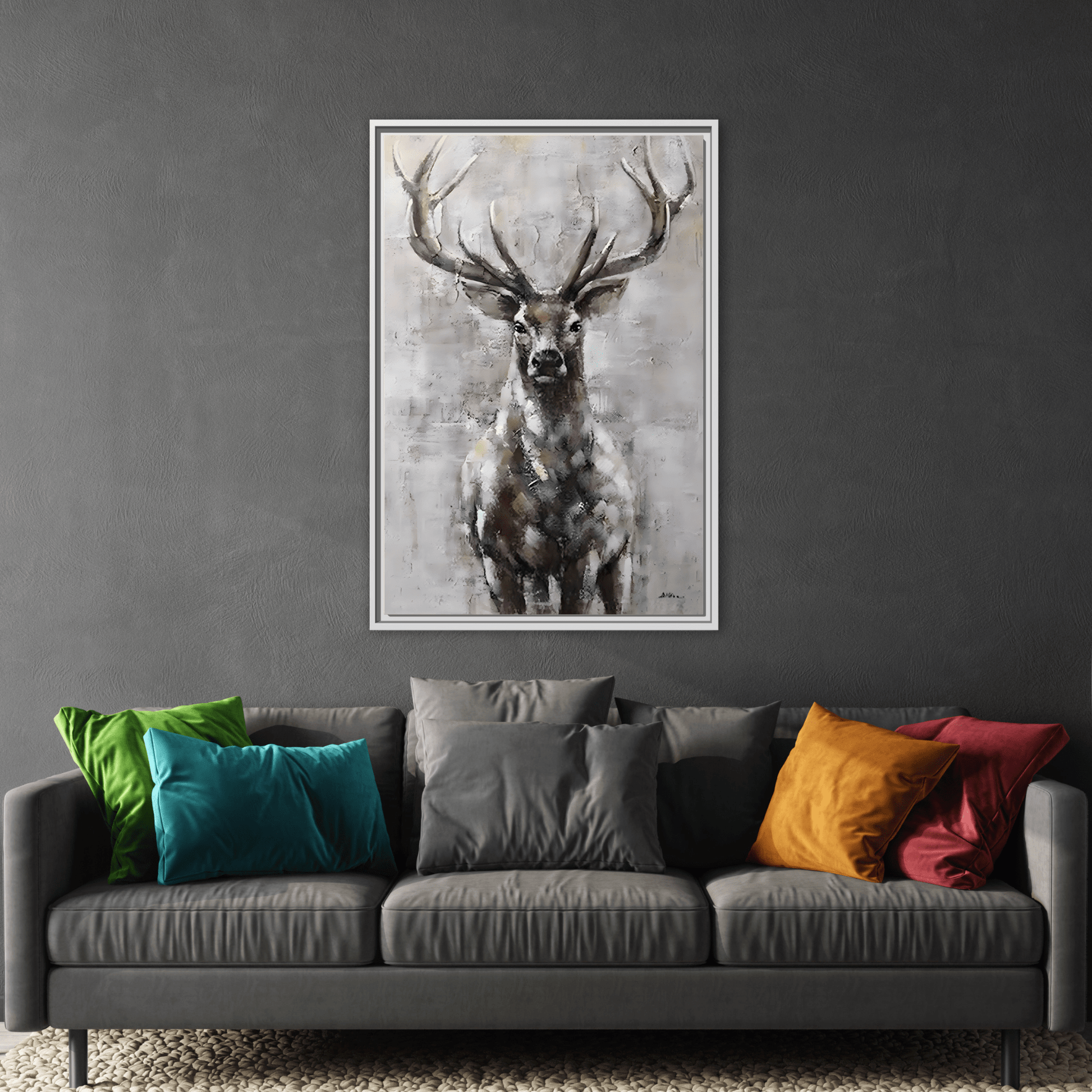 Stunning Framed Deer Canvas Art - Wall Decoration for Rustic Homes