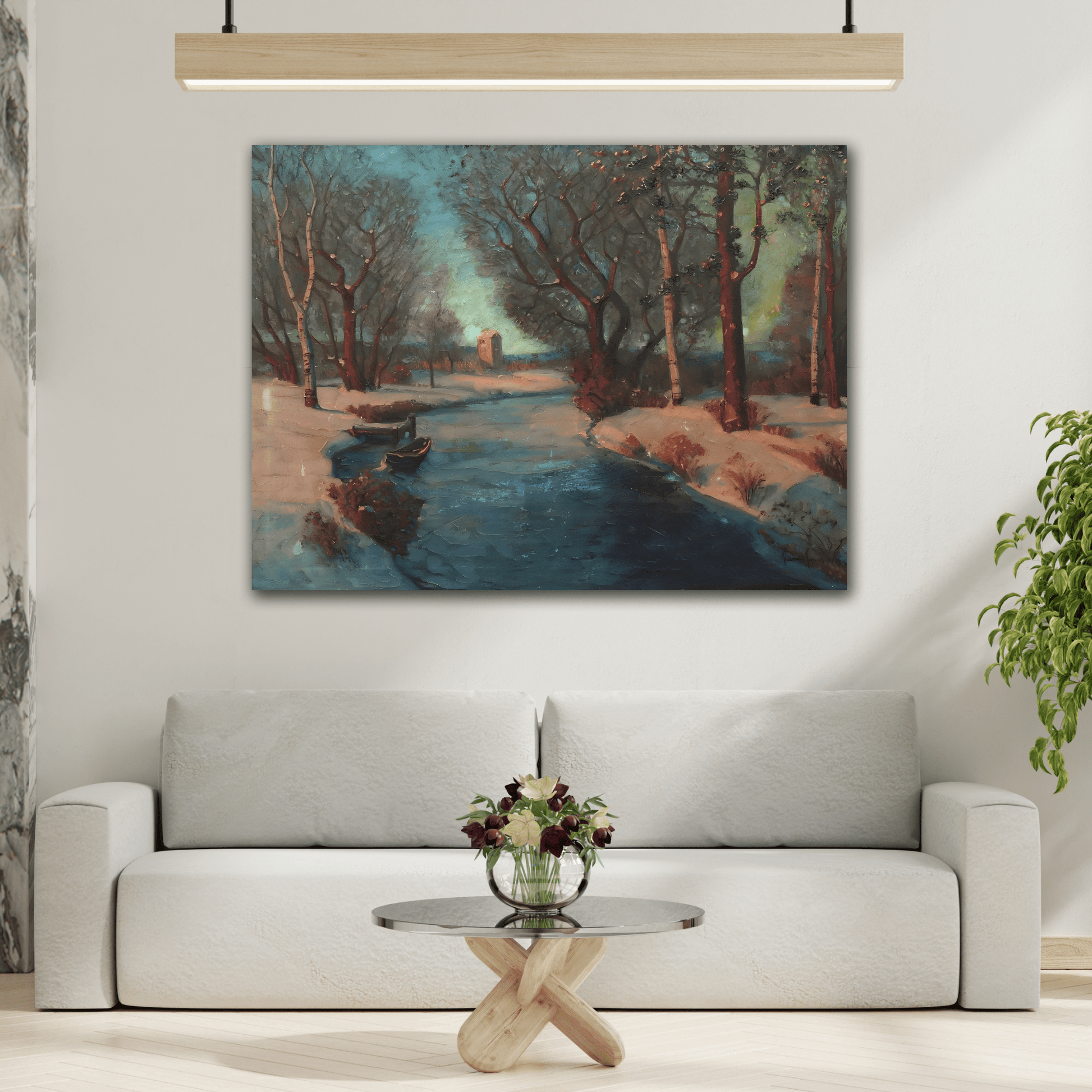 Svend Rasmussen Svendsen Norwegian Mill Stream Canvas Wall Art Print