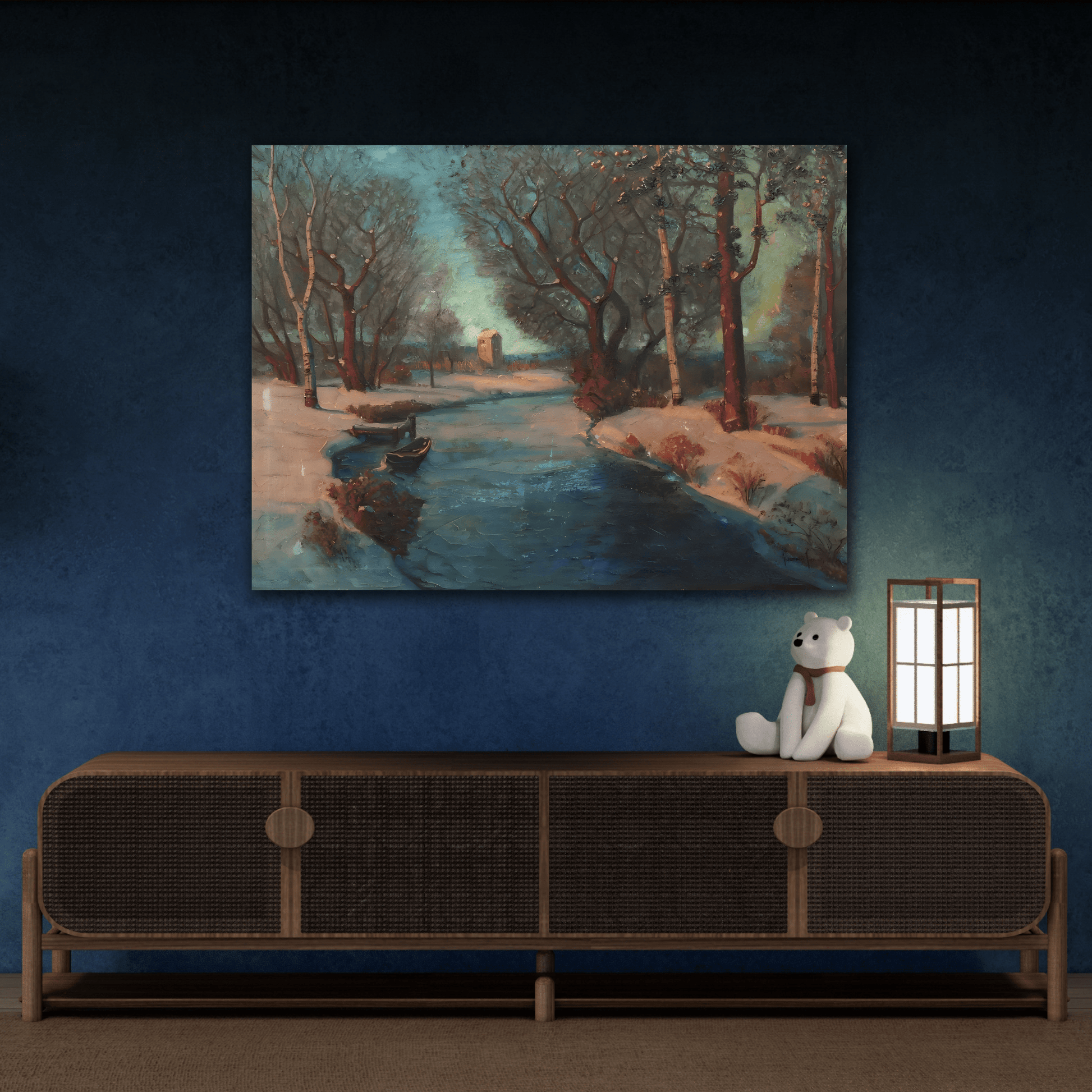 Svend Rasmussen Svendsen Norwegian Mill Stream Canvas Wall Art Print