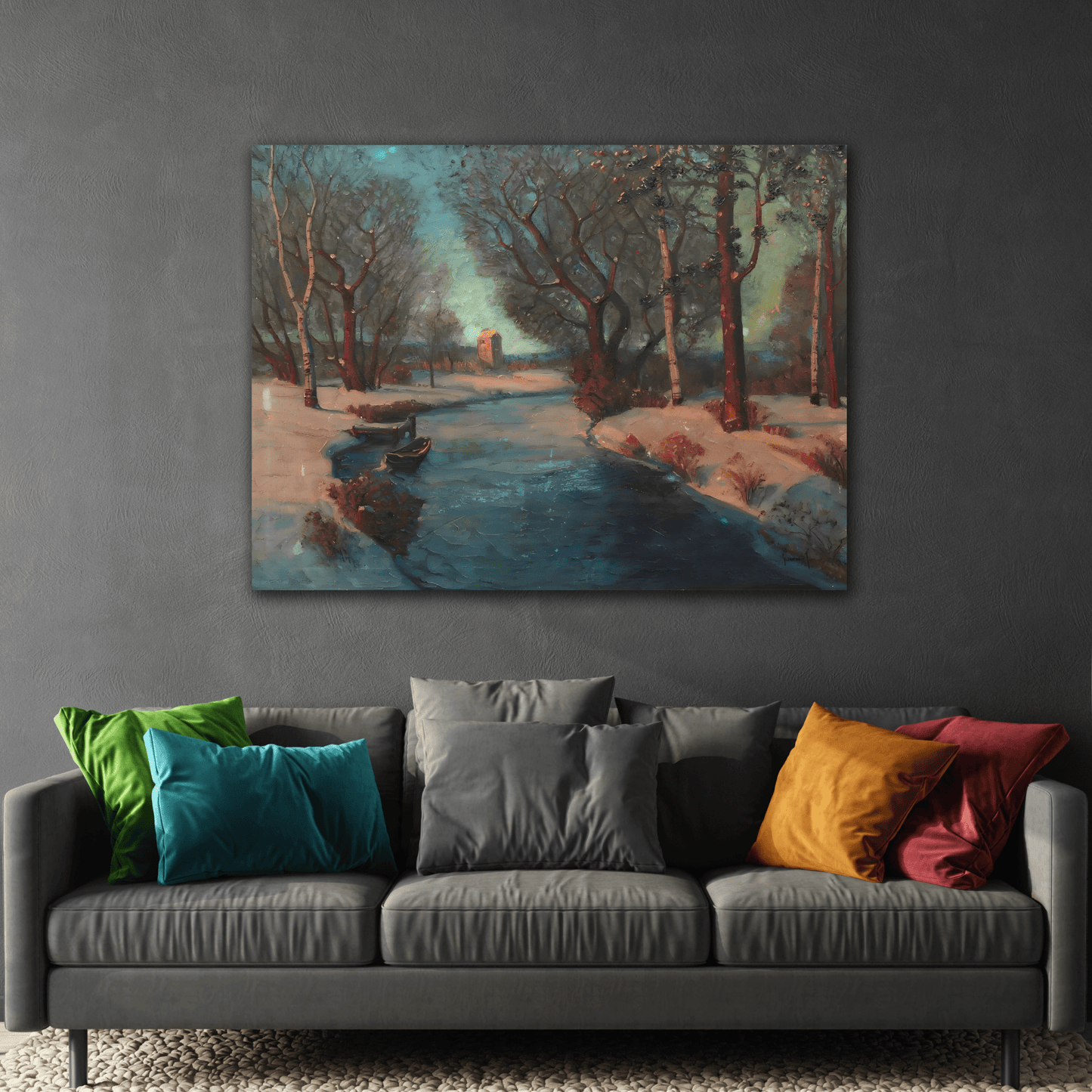 Svend Rasmussen Svendsen Norwegian Mill Stream Canvas Wall Art Print
