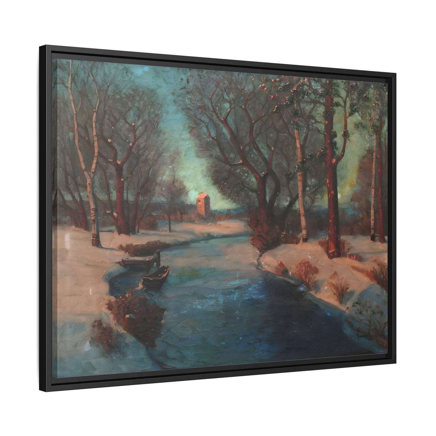 Svend Svendsen Norwegian River Mill Stream Canvas Wall Art Print