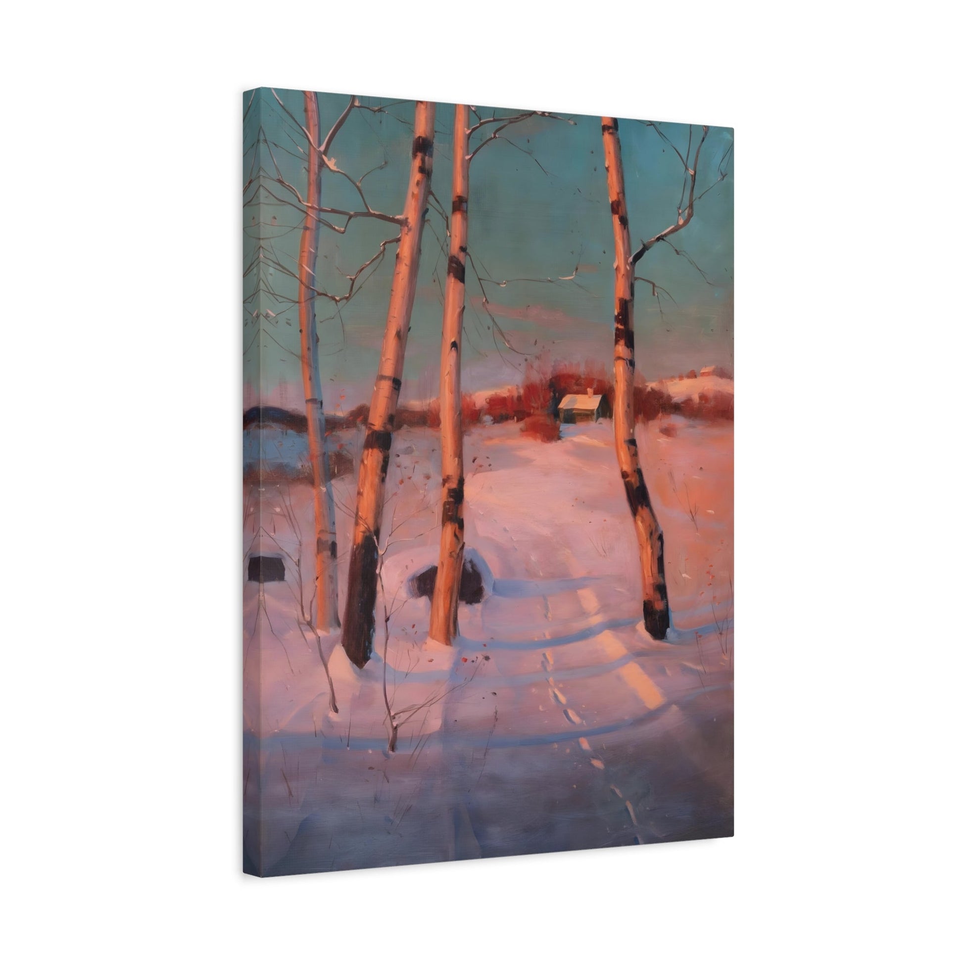 Svend Svendsen Snowy Colorful Landscape Sunset - Canvas Art Print