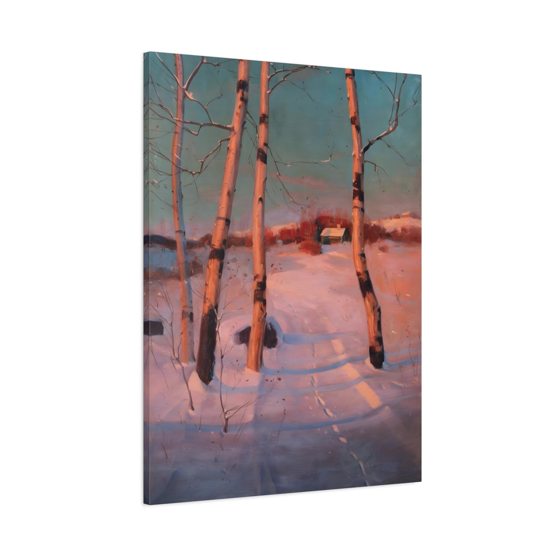 Svend Svendsen Snowy Colorful Landscape Sunset - Canvas Art Print