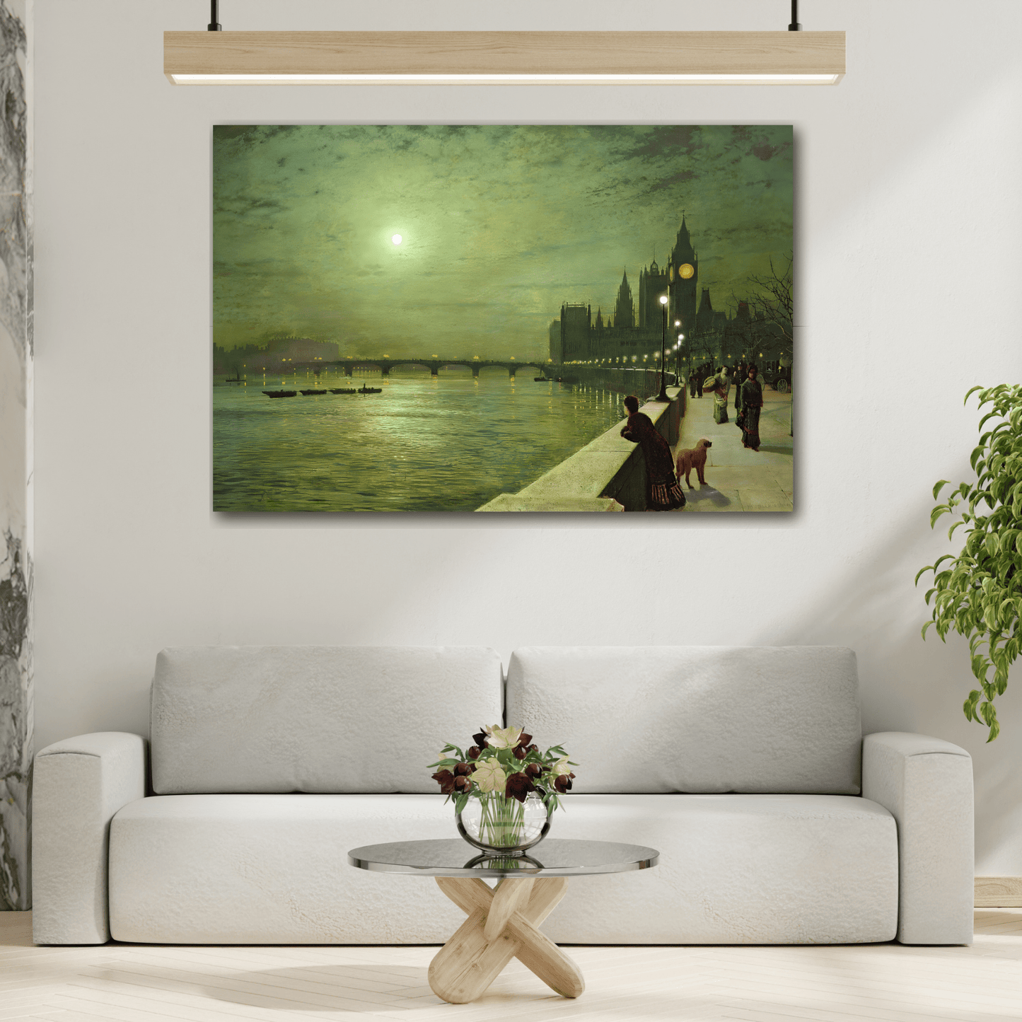 Thames Reflections Canvas Wall Art Print - Famous Atkinson Reproduction