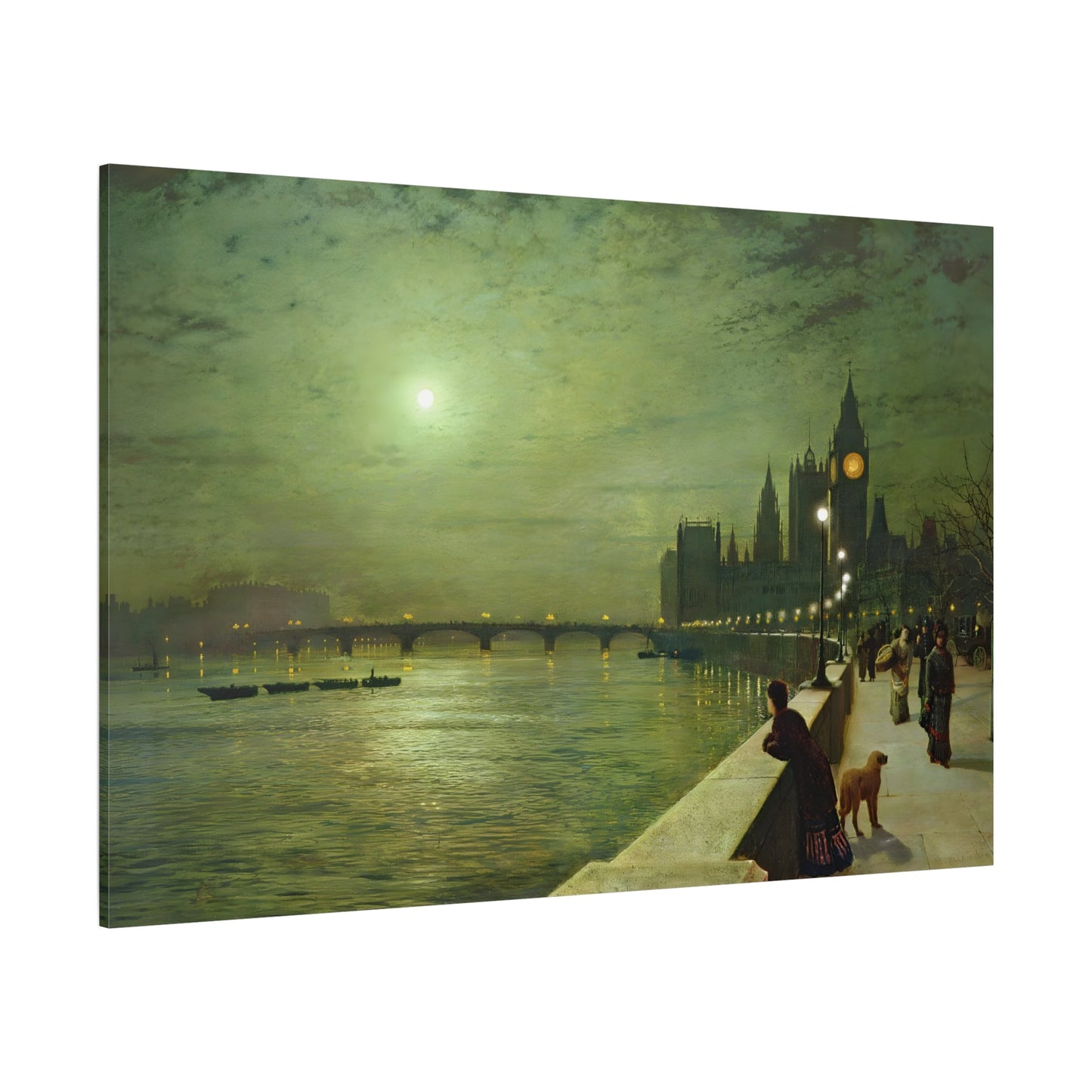 Thames Reflections Canvas Wall Art Print - Famous Atkinson Reproduction