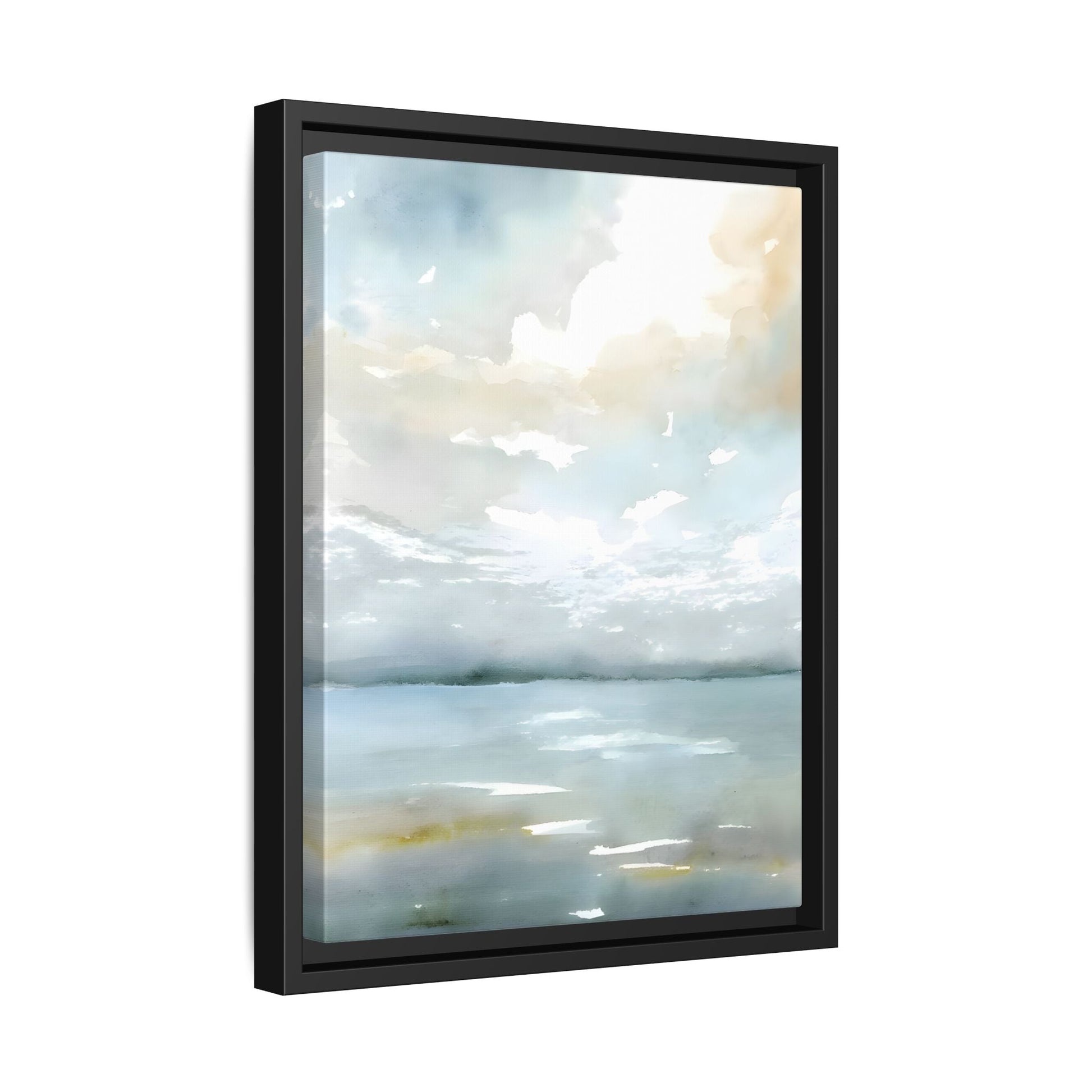 Tranquil Waters Calming Canvas Art - Coastal Landscape Neutral Seascape