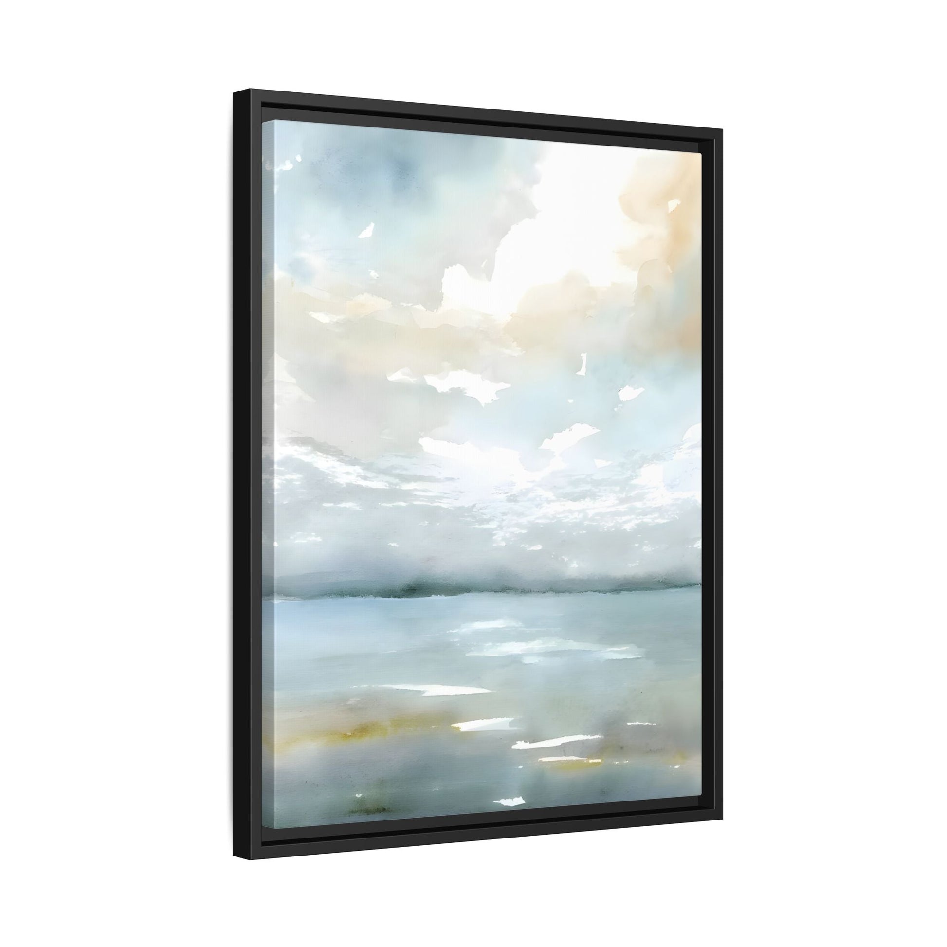 Tranquil Waters Calming Canvas Art - Coastal Landscape Neutral Seascape