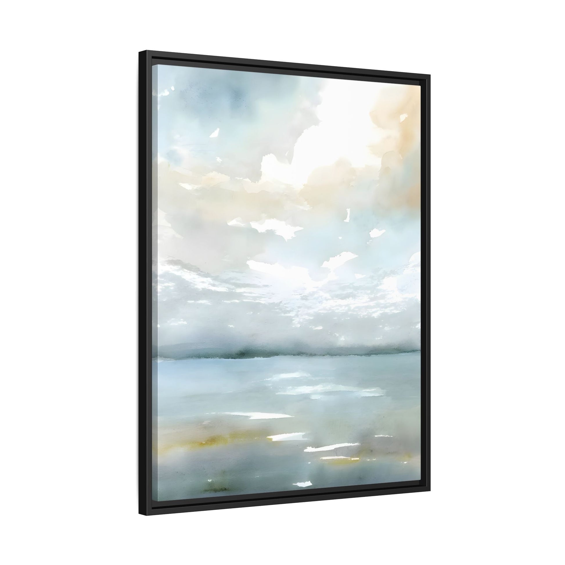 Tranquil Waters Calming Canvas Art - Coastal Landscape Neutral Seascape