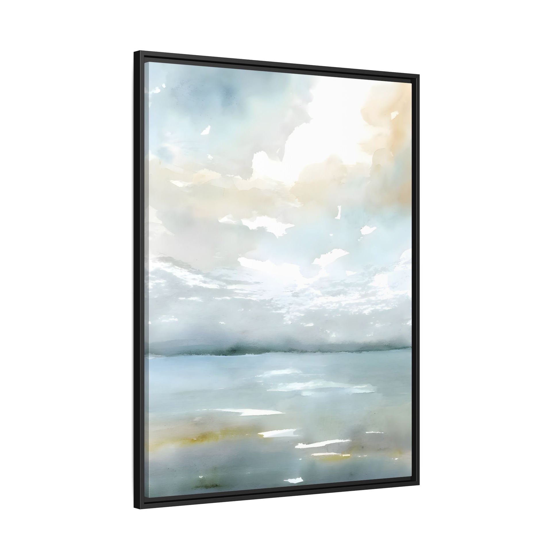 Tranquil Waters Calming Canvas Art - Coastal Landscape Neutral Seascape