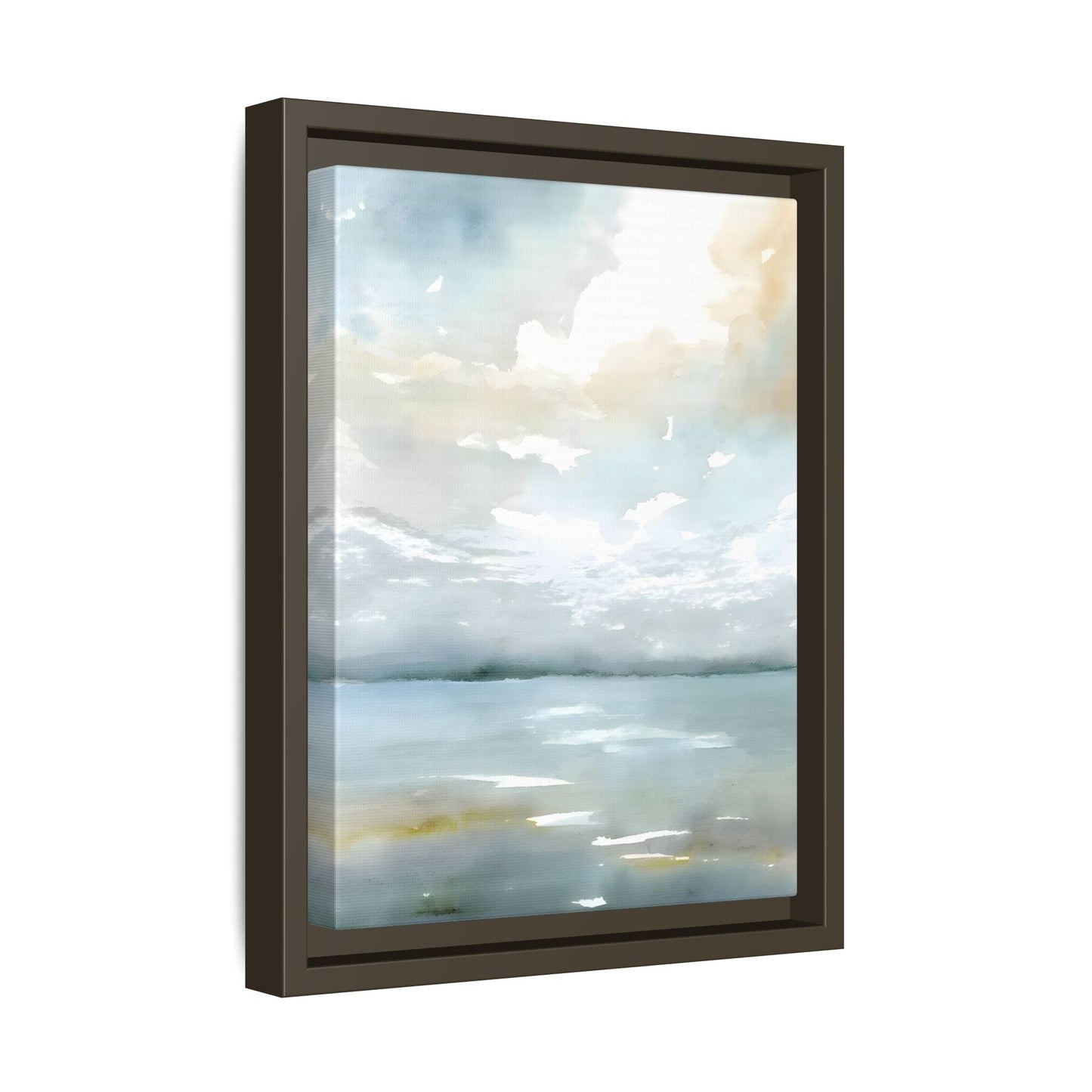 Tranquil Waters Calming Canvas Art - Coastal Landscape Neutral Seascape
