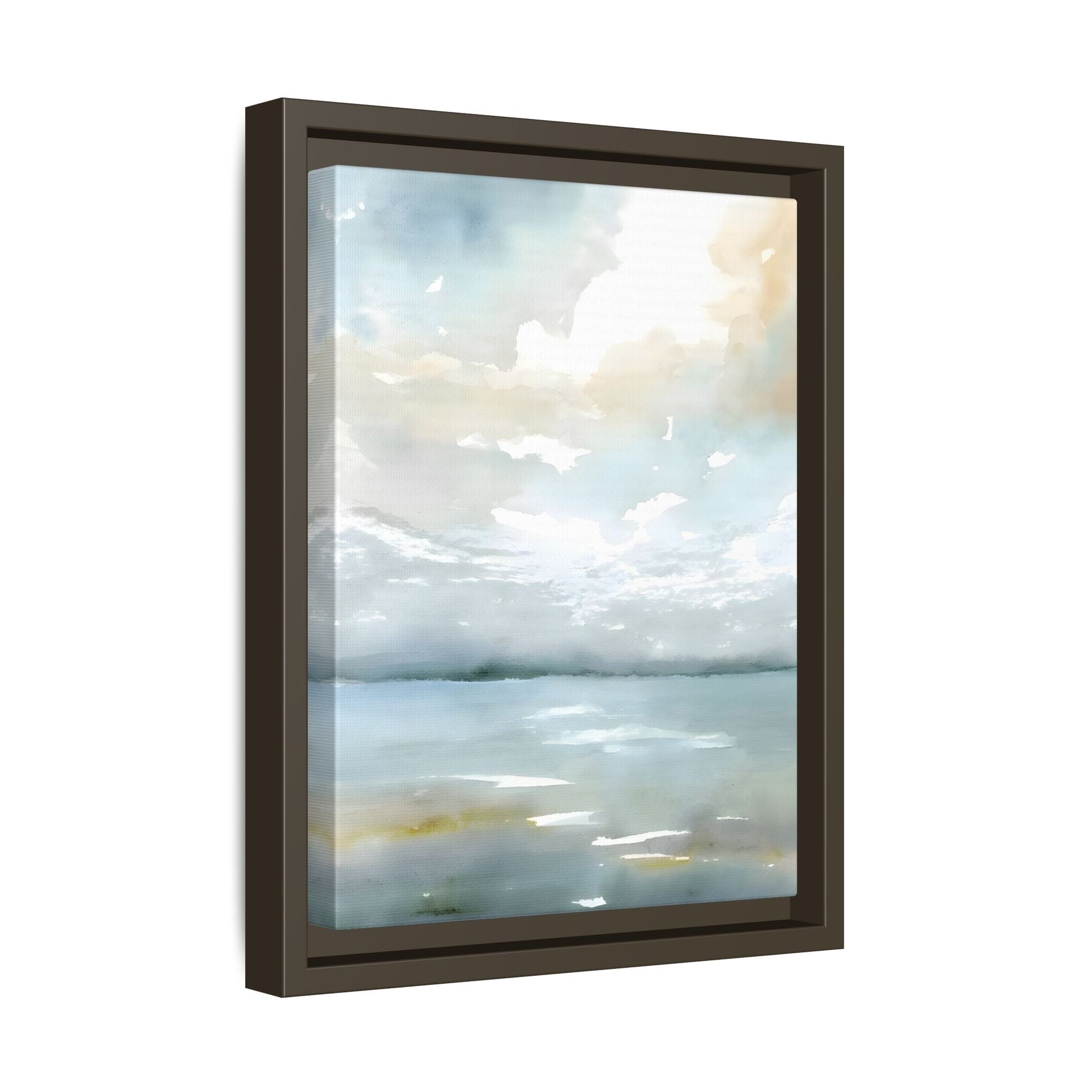 Tranquil Waters Calming Canvas Art - Coastal Landscape Neutral Seascape